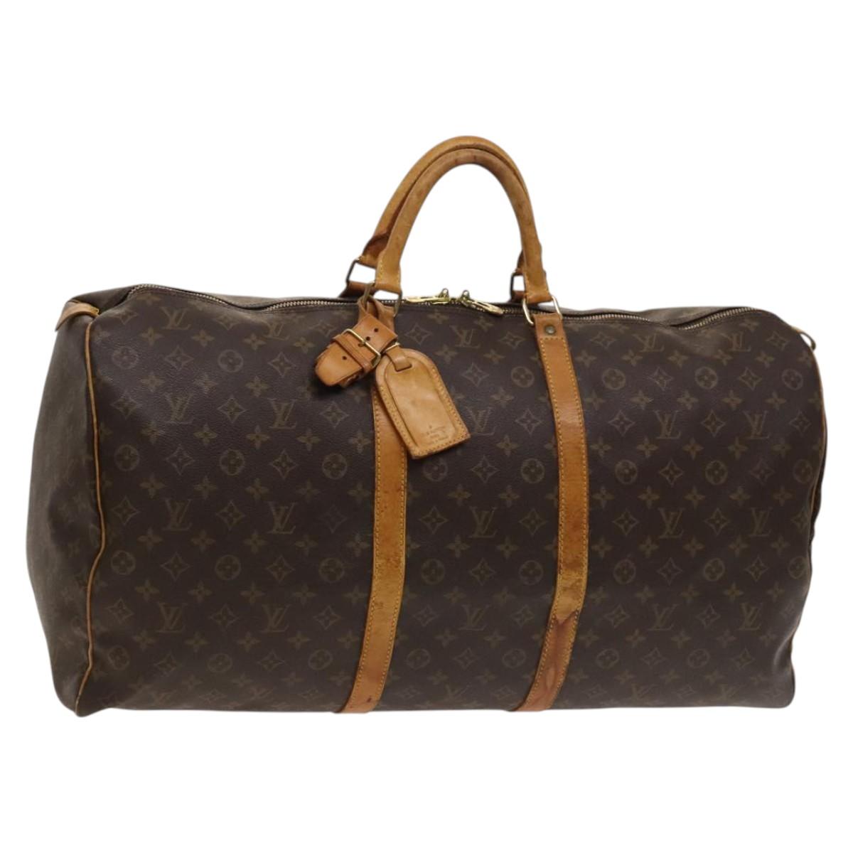 Louis Vuitton Keepall 60, Brown, Canvas, travel
