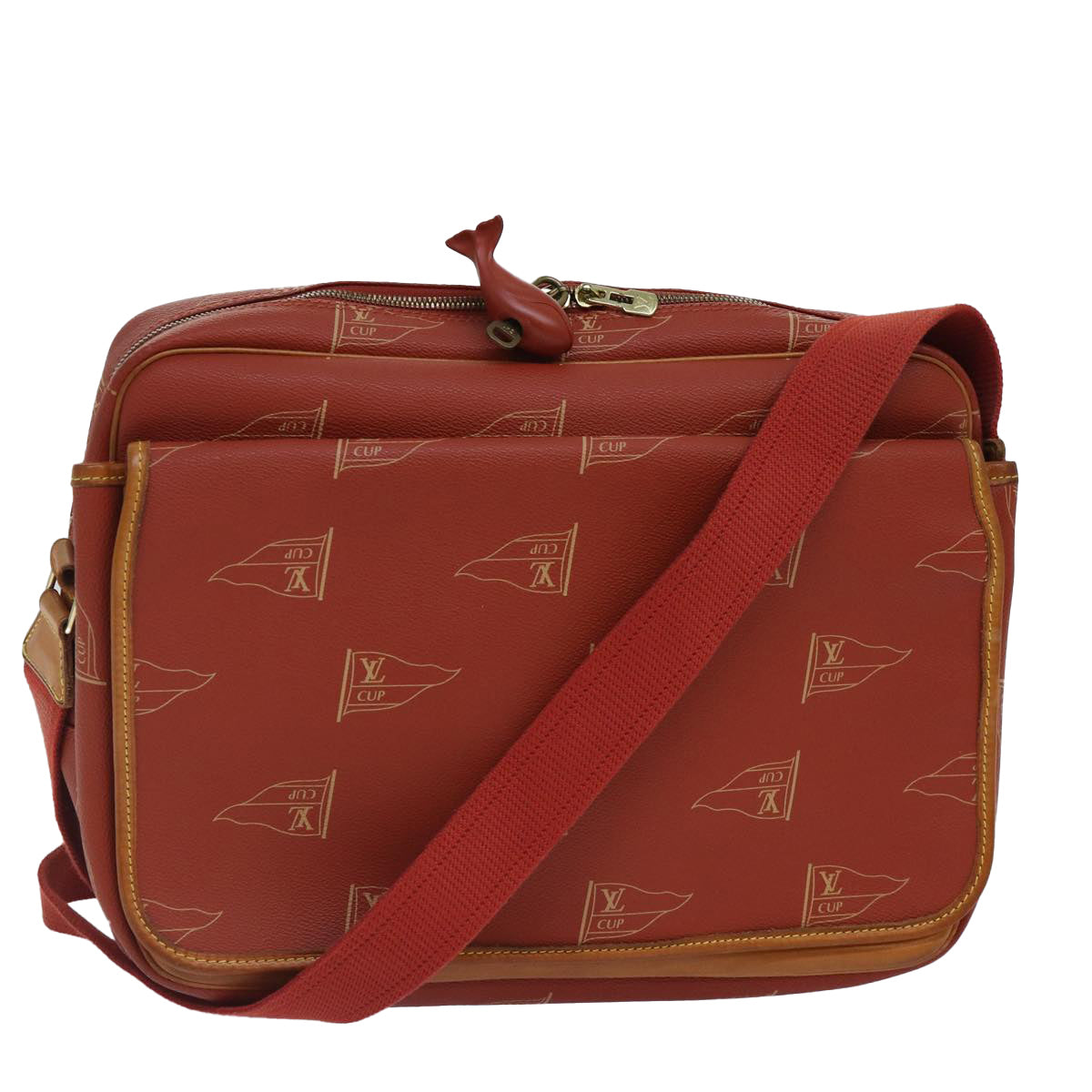 Louis Vuitton America's Cup, Red, Canvas, shoulder