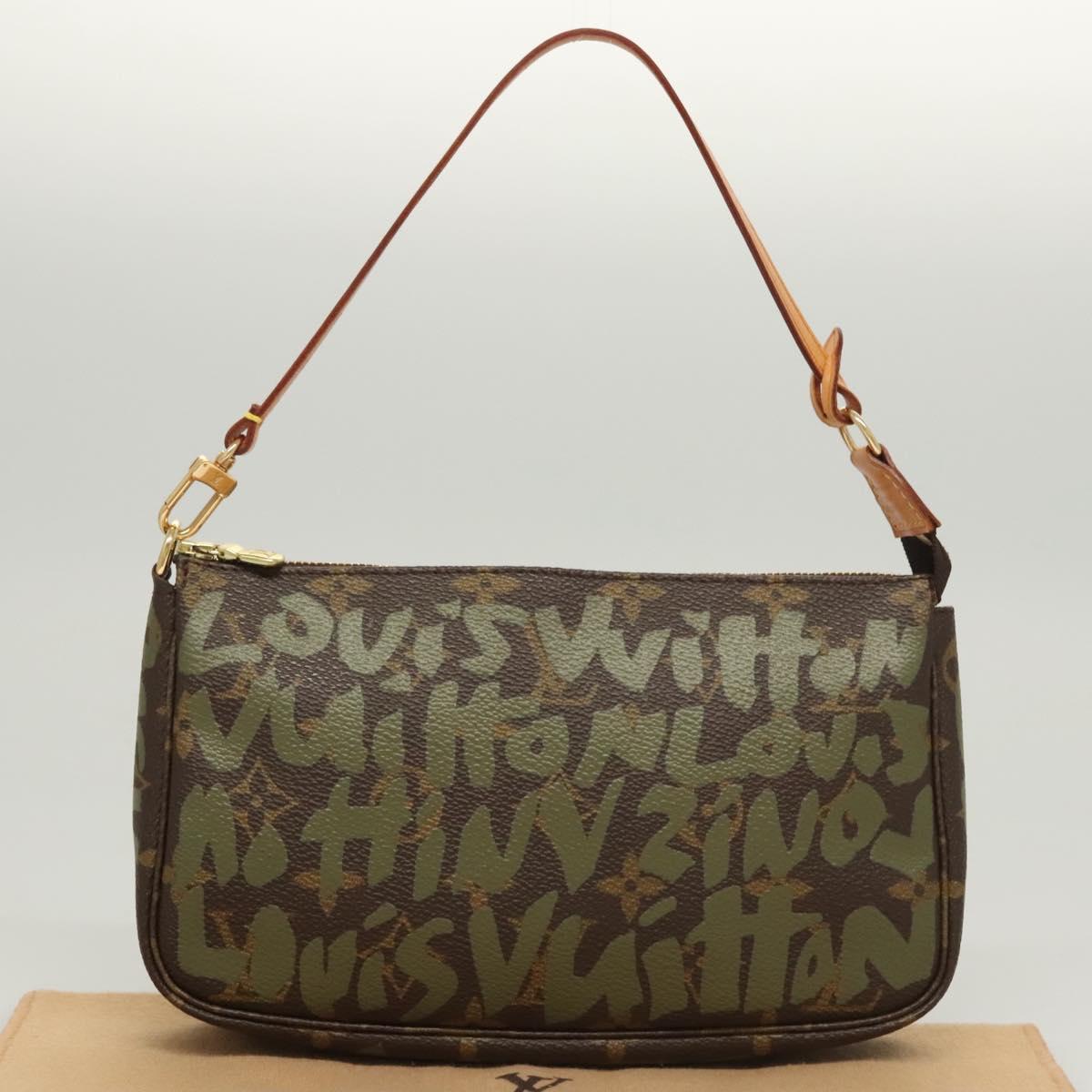 Louis Vuitton Pochette Accessoire, Khaki, Canvas, clutch