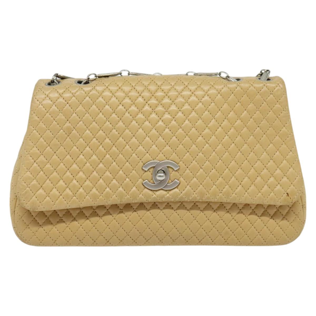 Chanel Bubble Quilt, Beige, Leather, shoulder