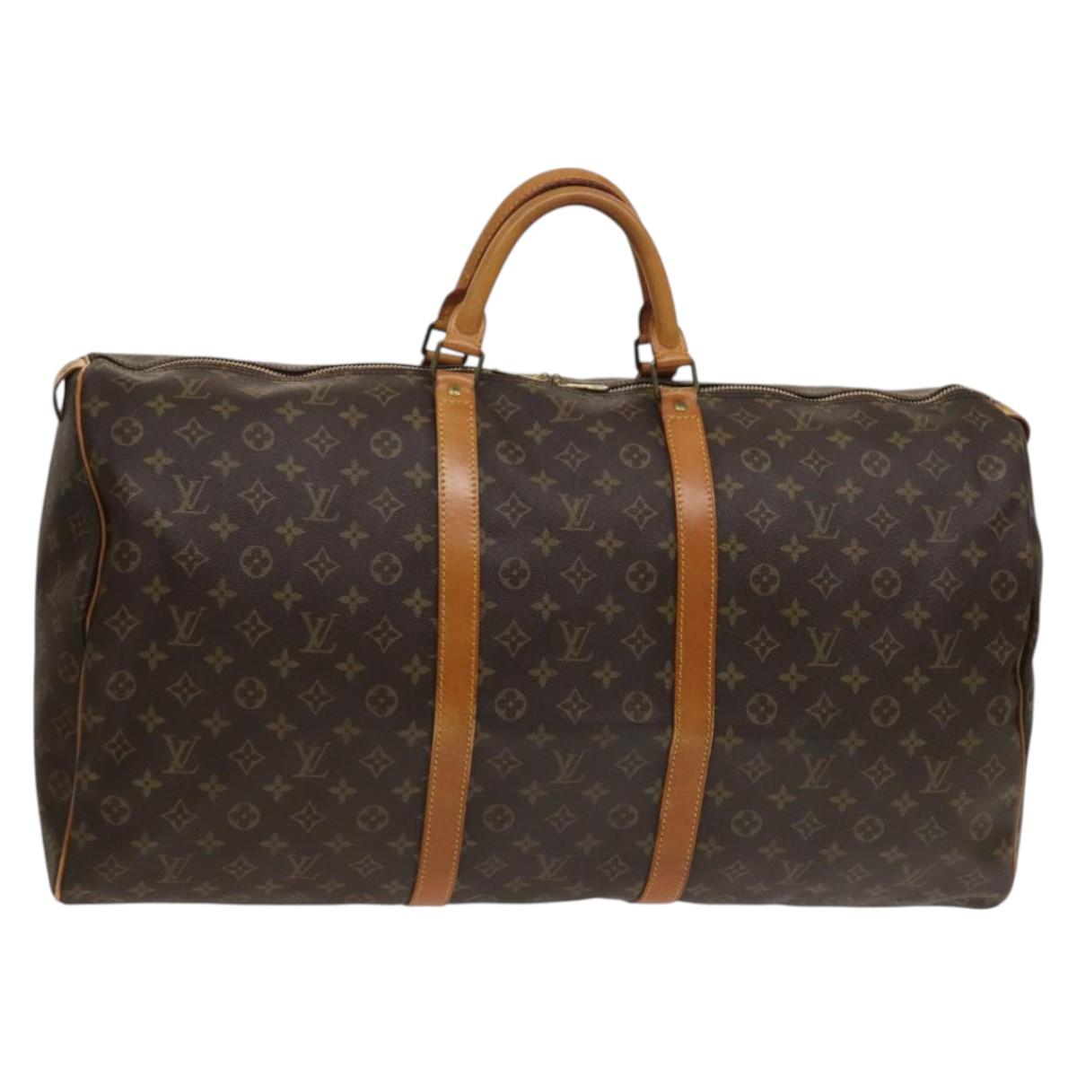 Louis Vuitton Keepall 60, Brown, Canvas, travel