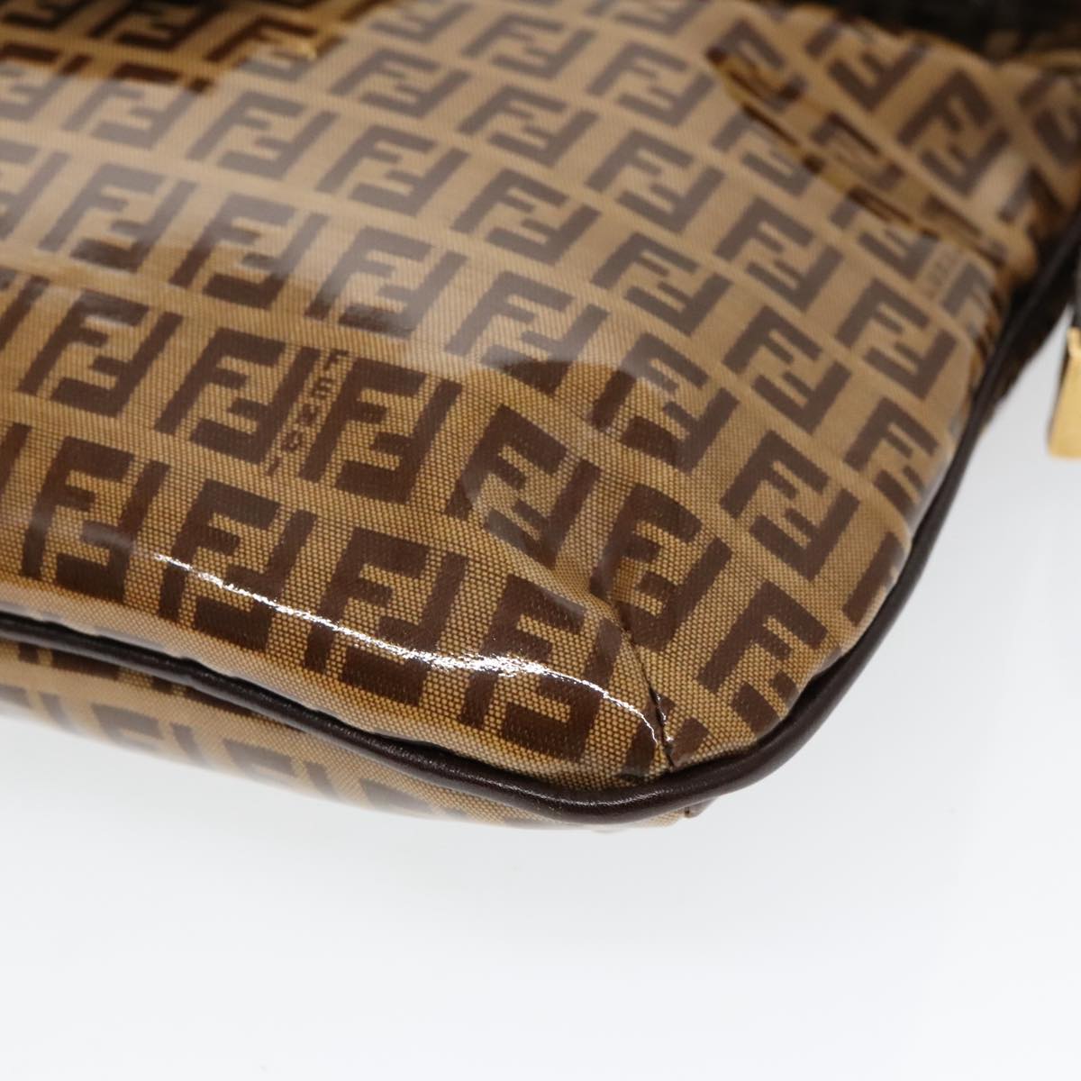 Fendi Baguette, Brown, Canvas, shoulder