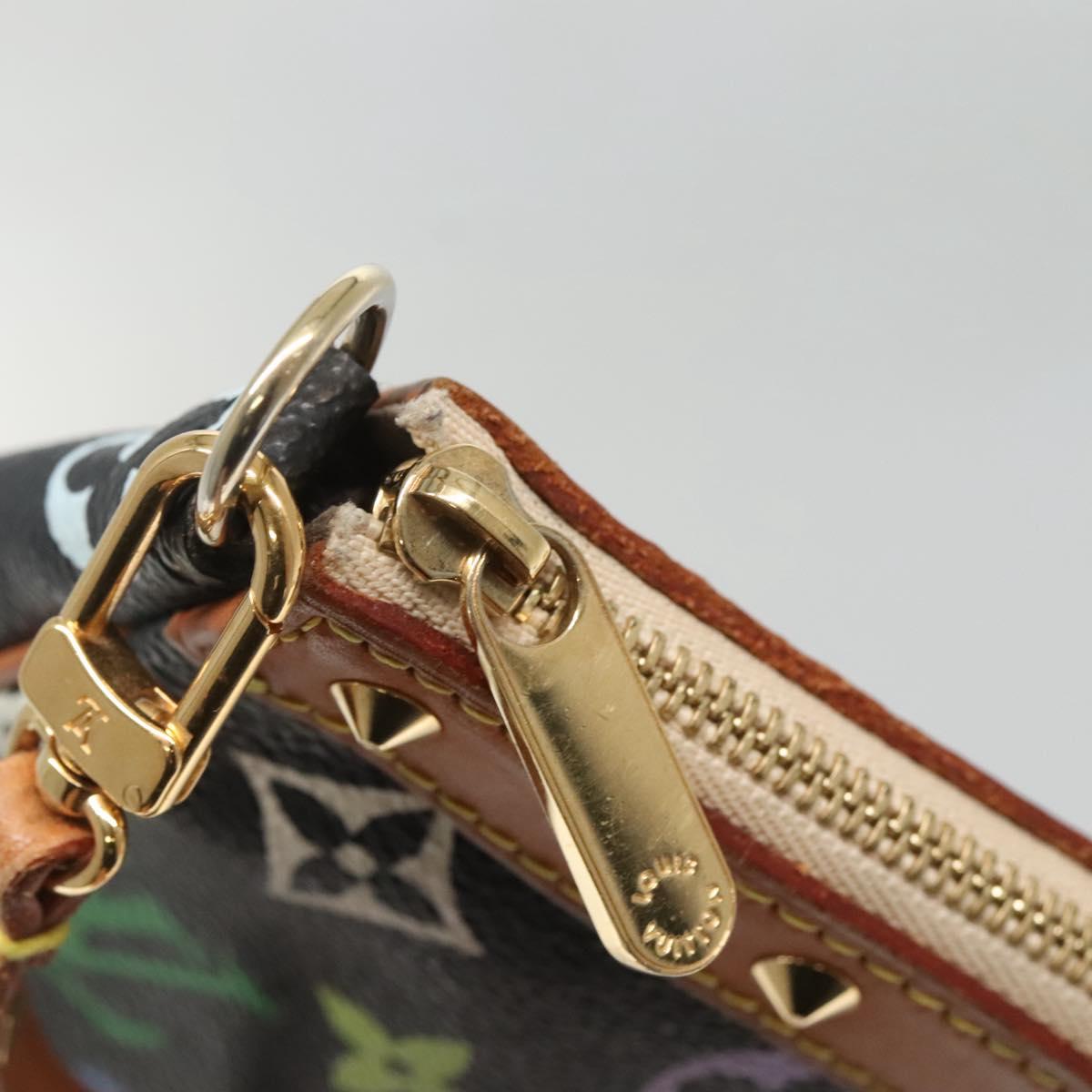 Louis Vuitton Pochette Accessoire, Black, Canvas, clutch