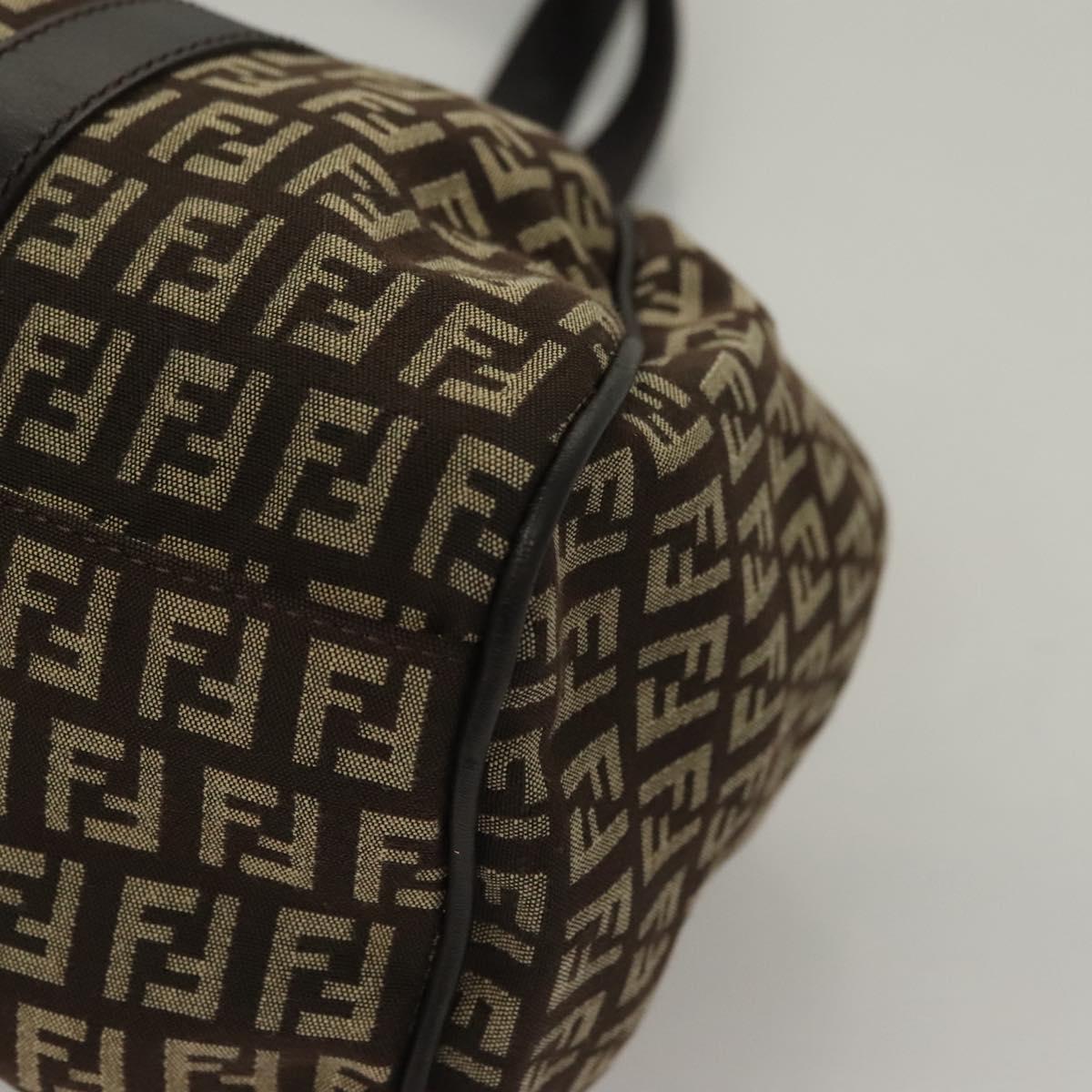 Fendi Zucchino, Brown, Canvas, shoulder