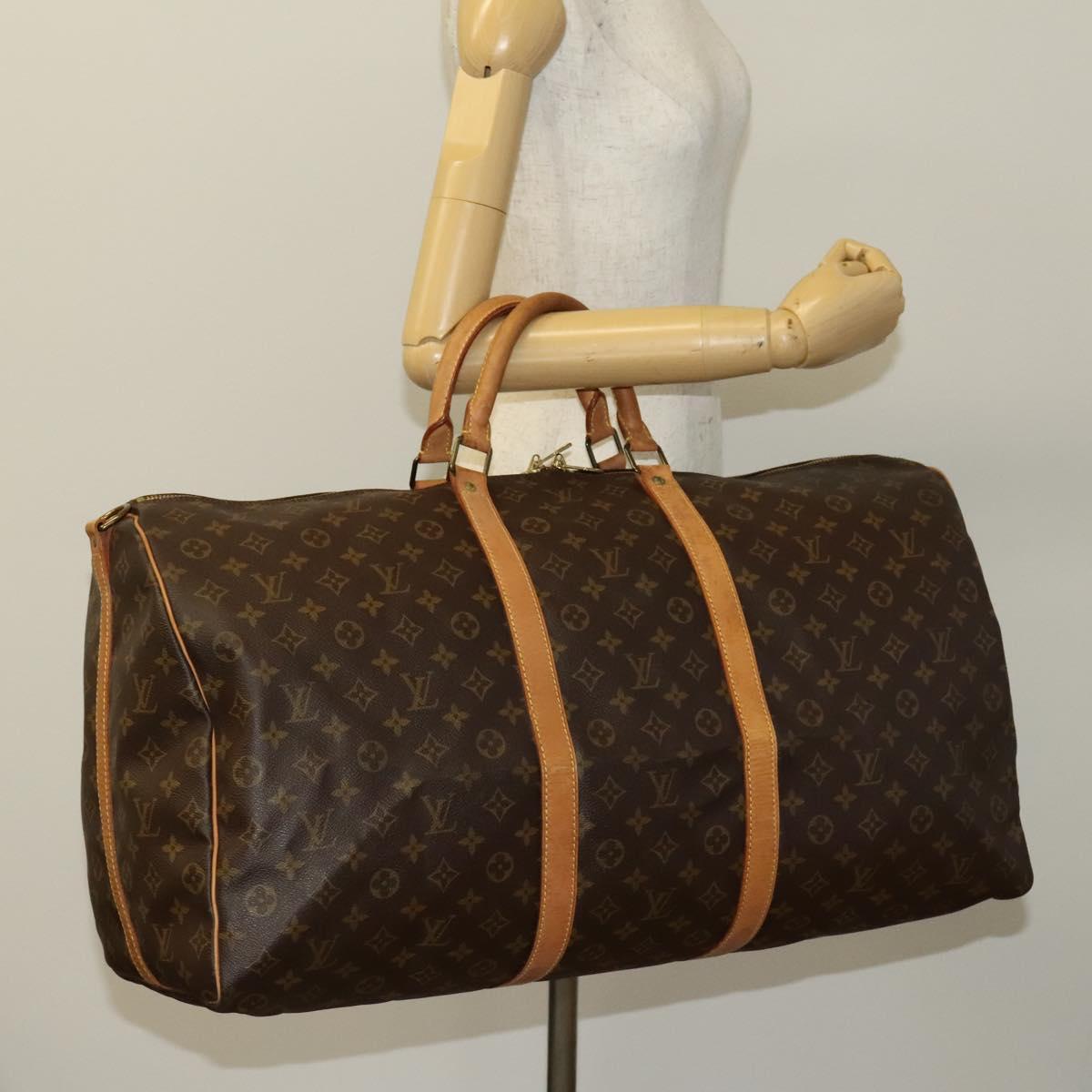 Louis Vuitton Keepall 60, Brown, Canvas, travel