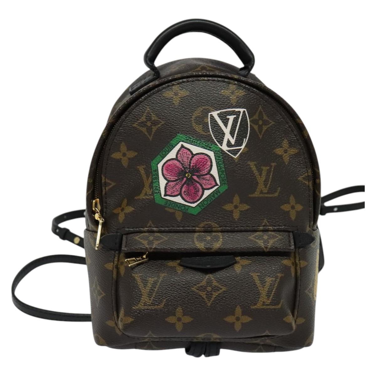 Louis Vuitton Palm Springs mini, Brown, Canvas, backpack