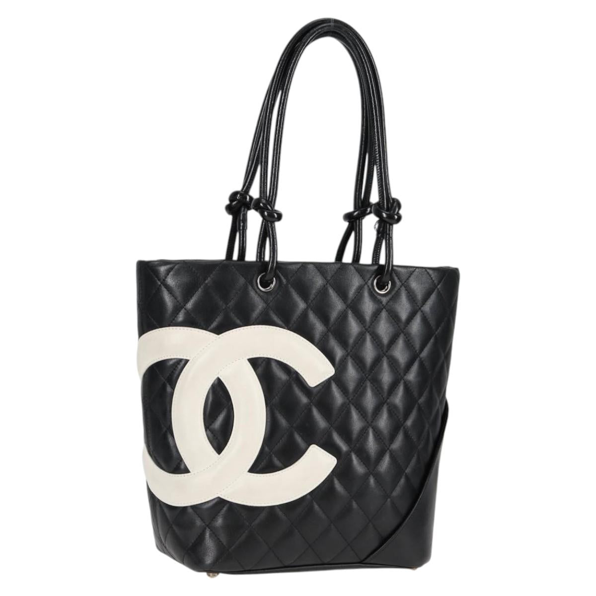 Chanel Cambon, Black, Leather, tote