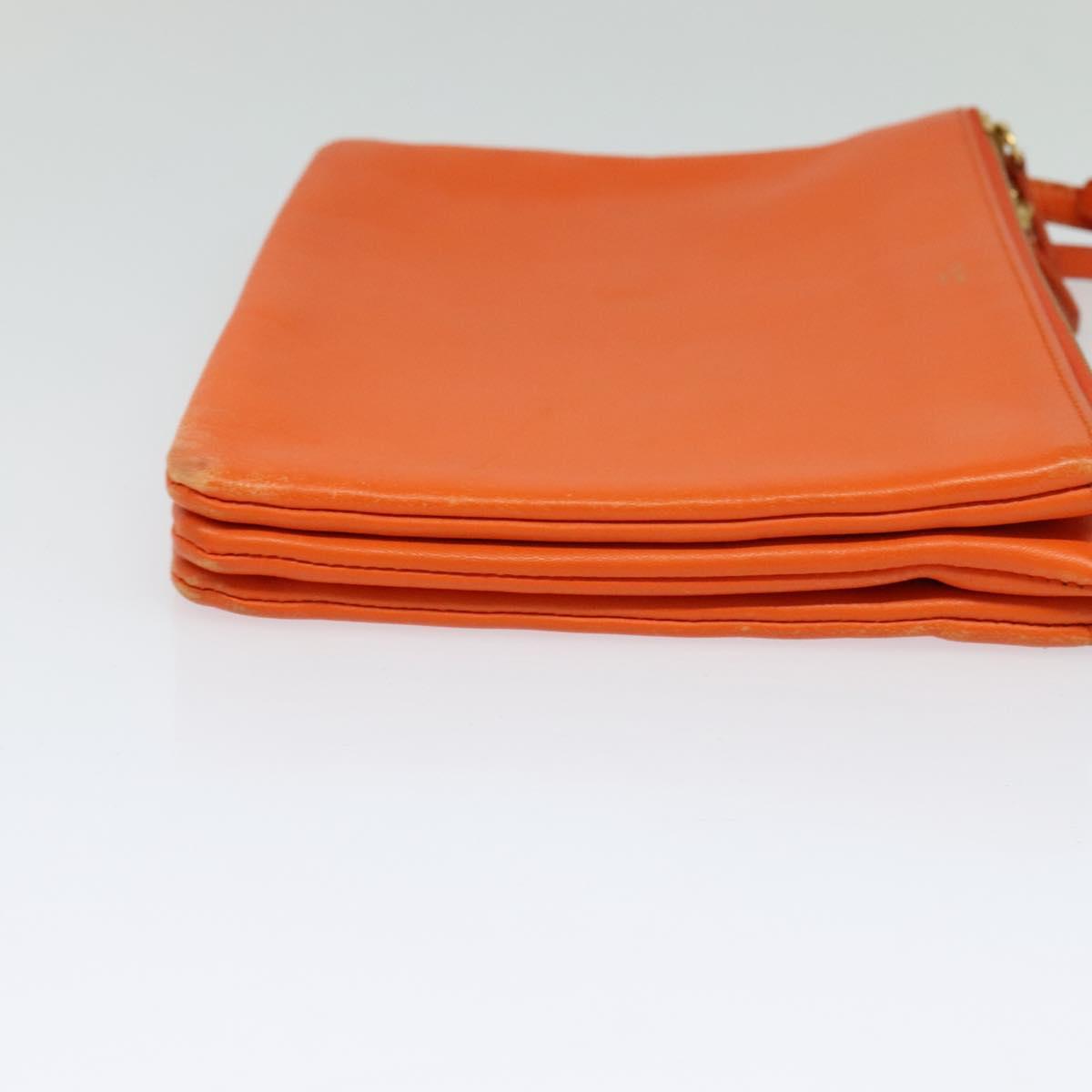 Céline Trio, Orange, Leather, shoulder