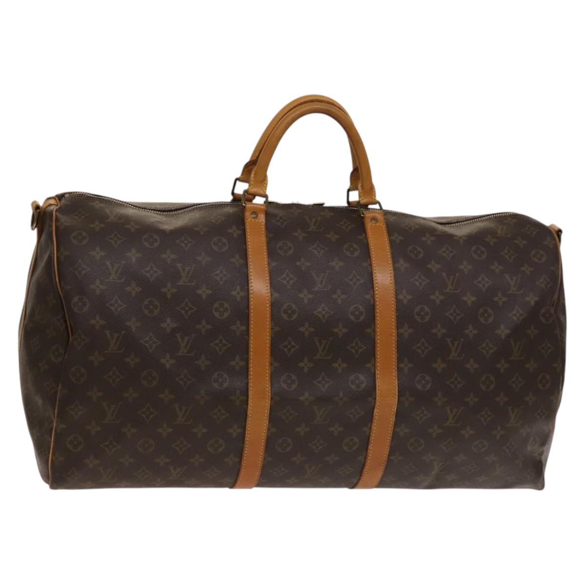 Louis Vuitton Keepall Bandoulière 60, Brown, Canvas, travel