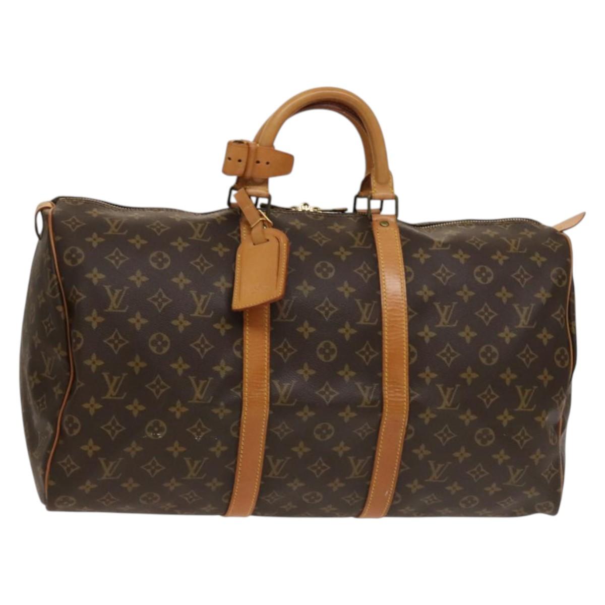 Louis Vuitton Keepall 50, Brown, Canvas, travel