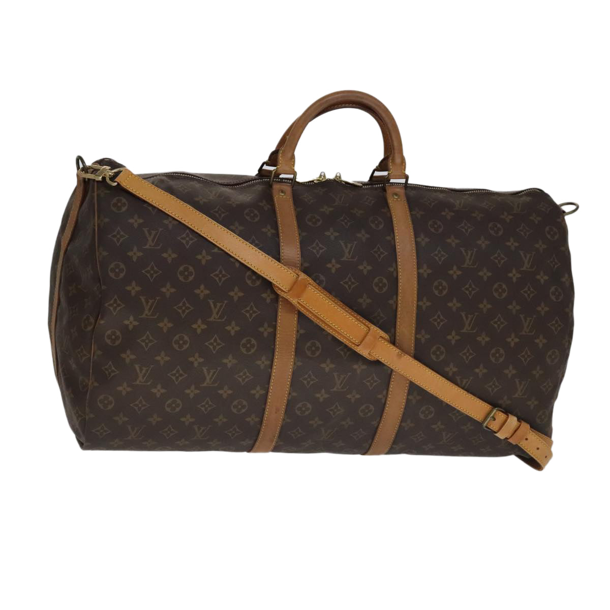 Louis Vuitton Keepall Bandoulière 60, Brown, Canvas, travel