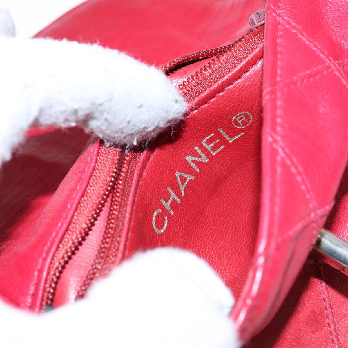Chanel Bag belt, Red, Leather, clutch