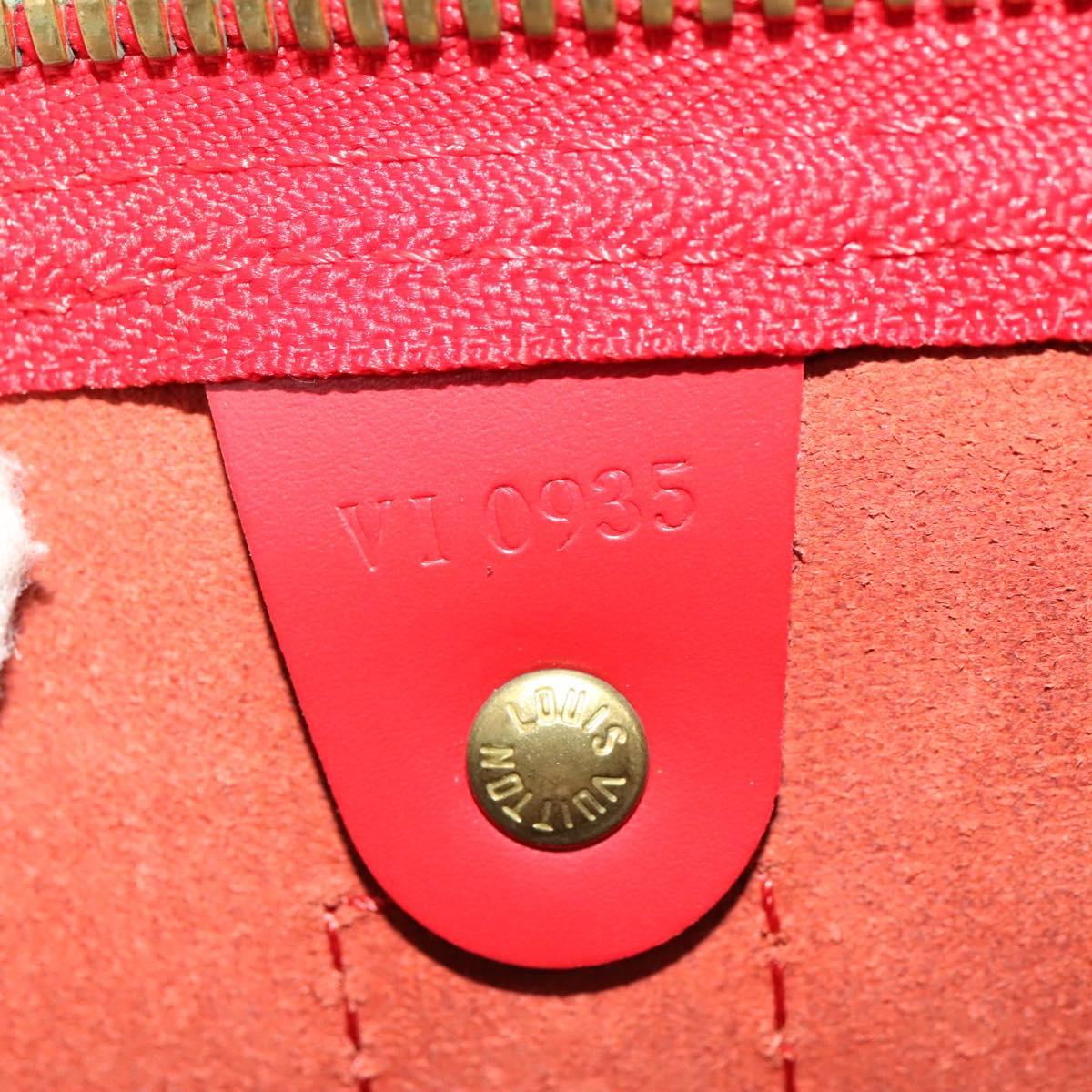 Louis Vuitton Keepall 45, Red, Leather, travel