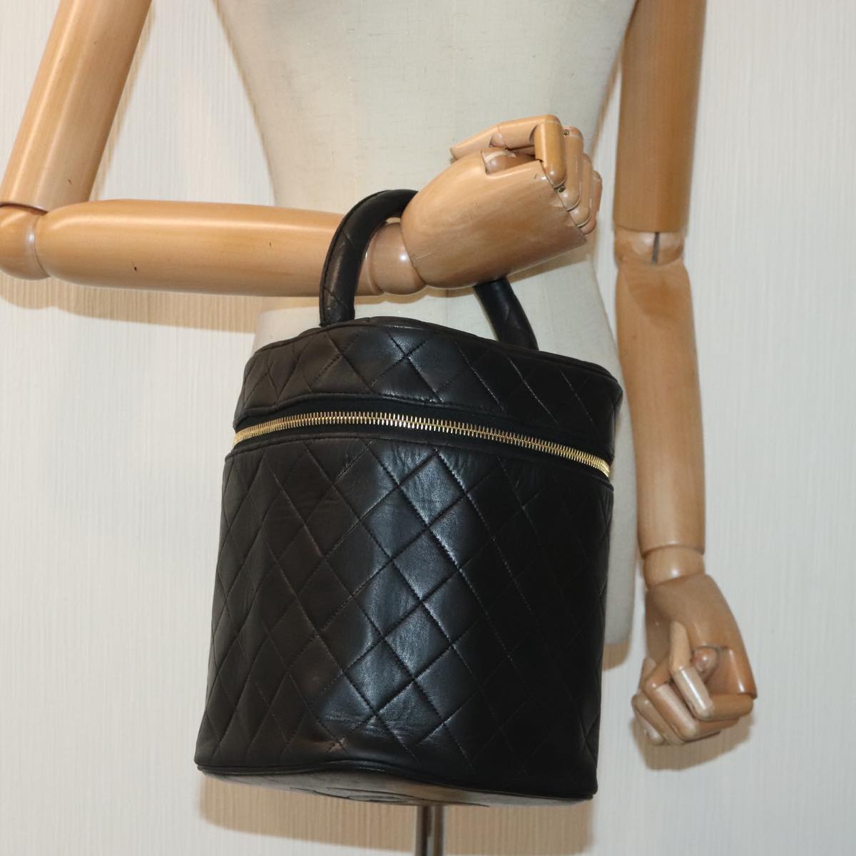 Chanel Vanity, Black, Leather, handbag