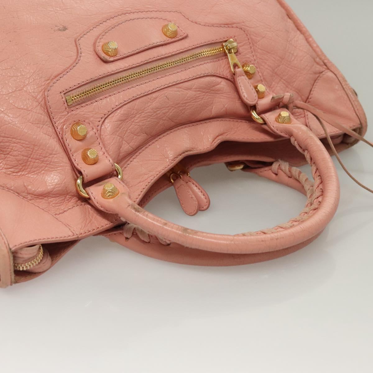 Balenciaga City, Pink, Leather, handbag