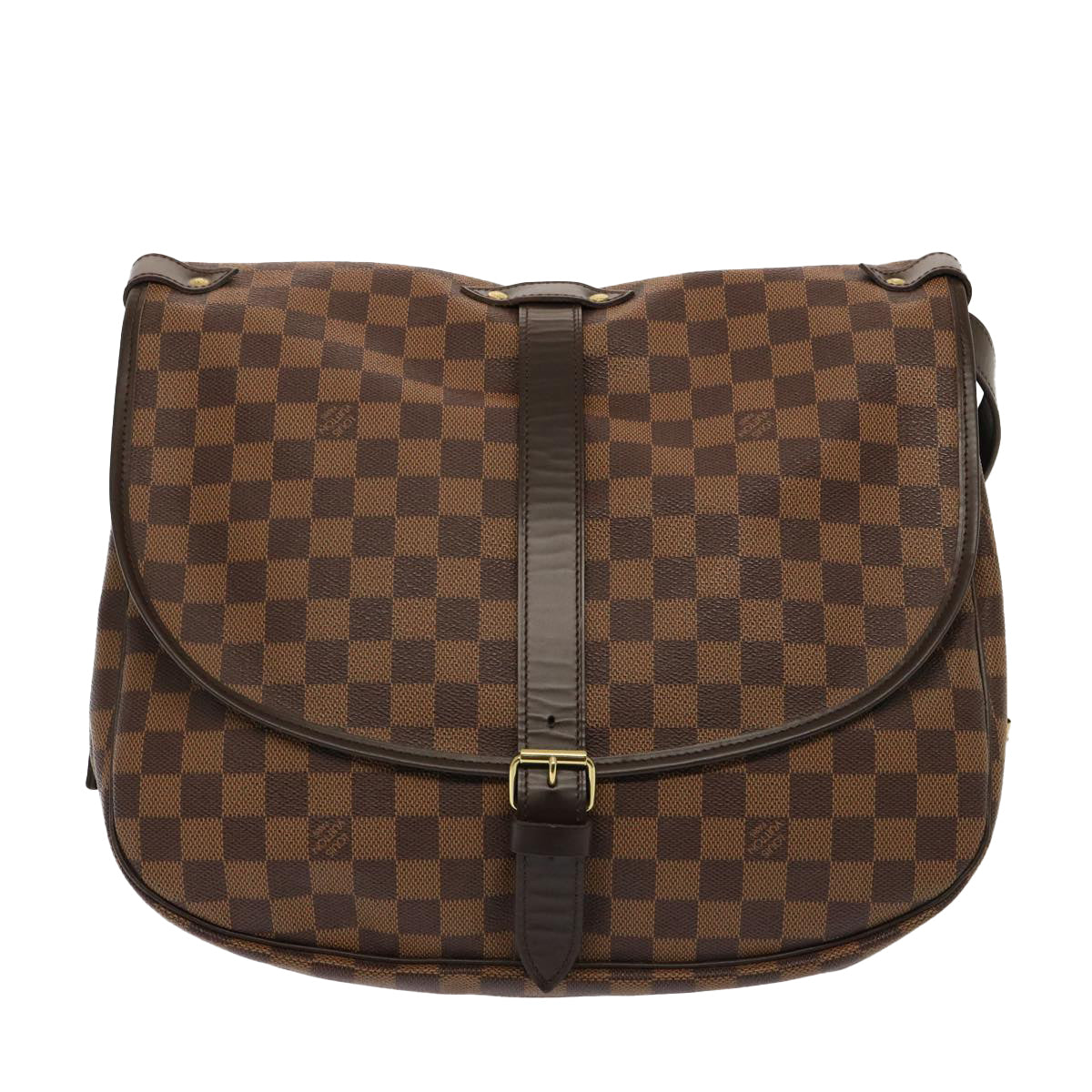 Louis Vuitton Saumur 35, Brown, Canvas, shoulder
