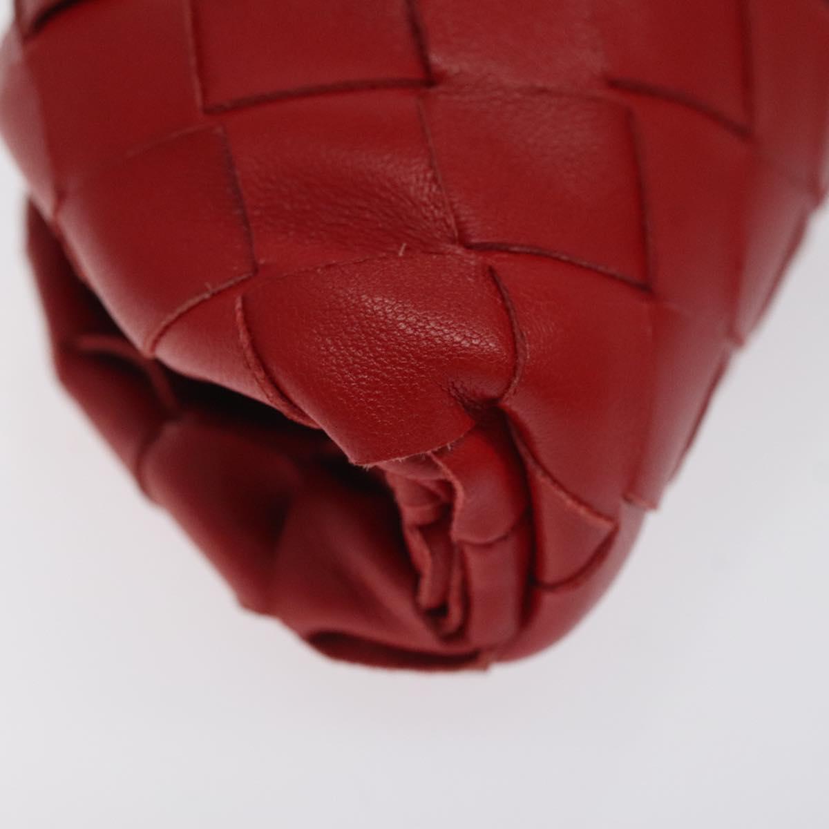 Bottega Veneta, Red, Leather, clutch