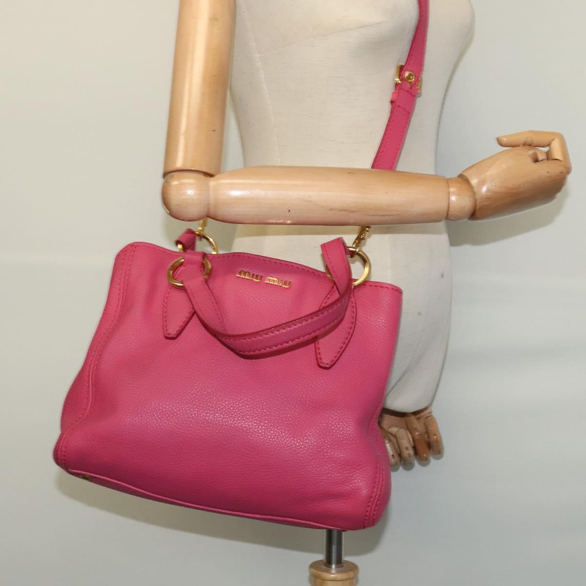 Miu Miu Vitello, Pink, Leather, handbag