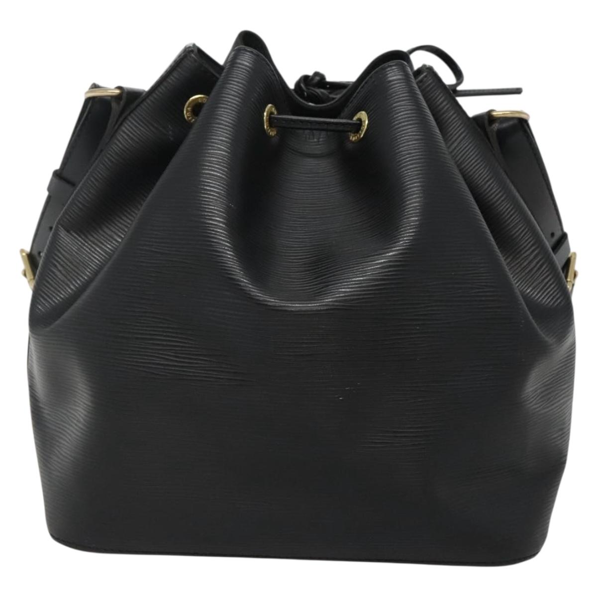 Louis Vuitton Petit Noé, Black, Leather, shoulder