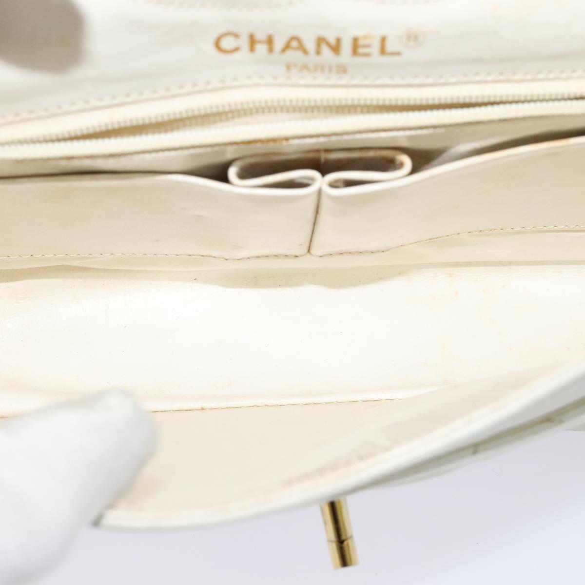 Chanel Double flap, White, Leather, handbag