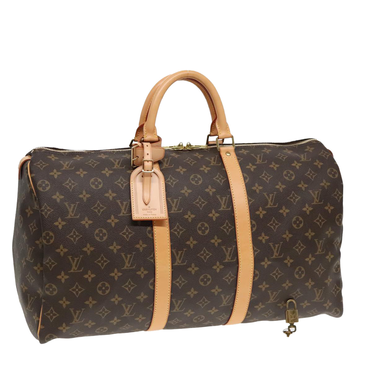 Louis Vuitton Keepall 50, Brown, Canvas, travel