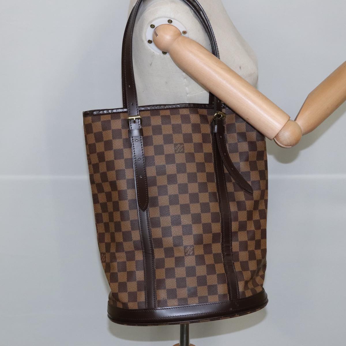Louis Vuitton Bucket GM, Brown, Canvas, shoulder