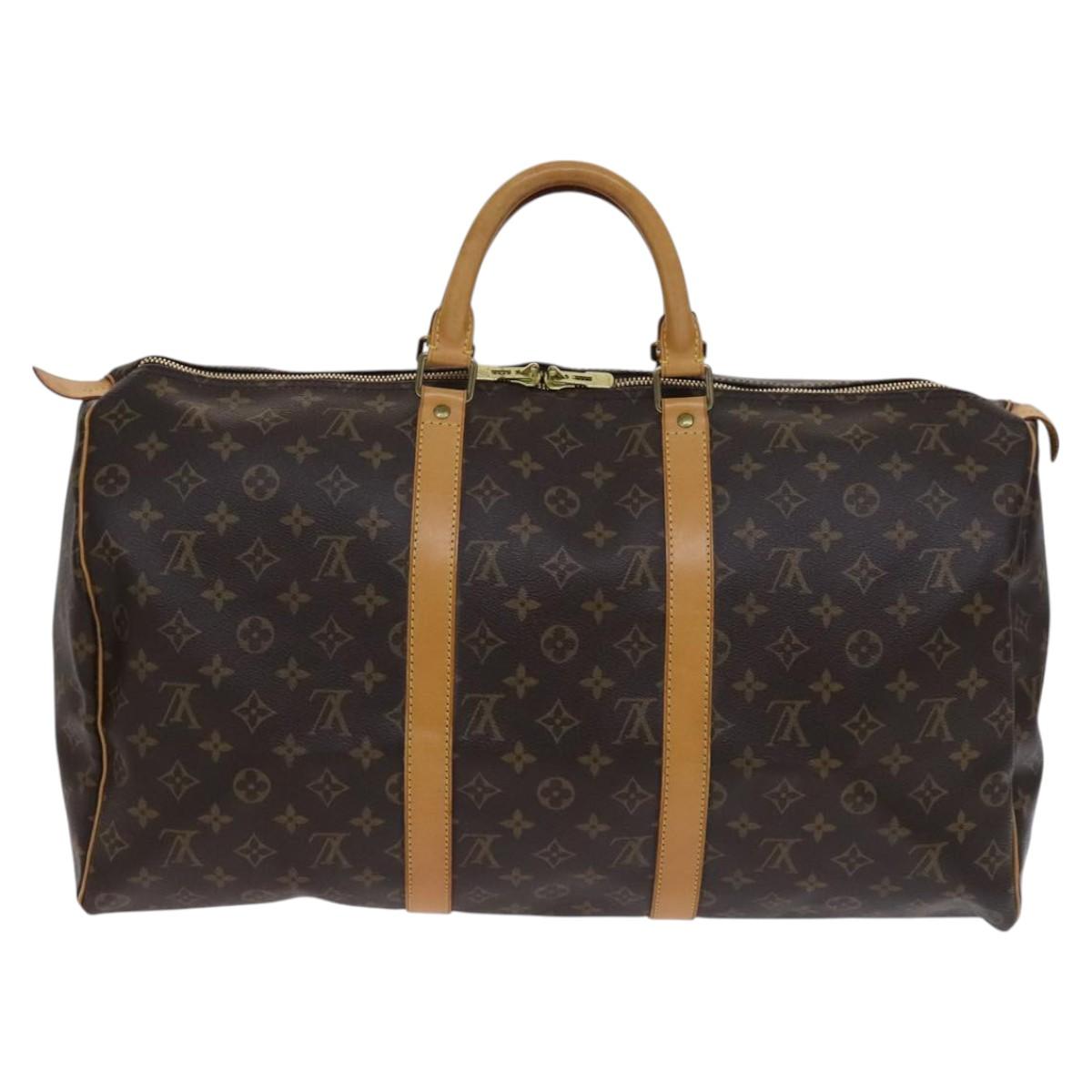 Louis Vuitton Keepall 50, Brown, Canvas, travel