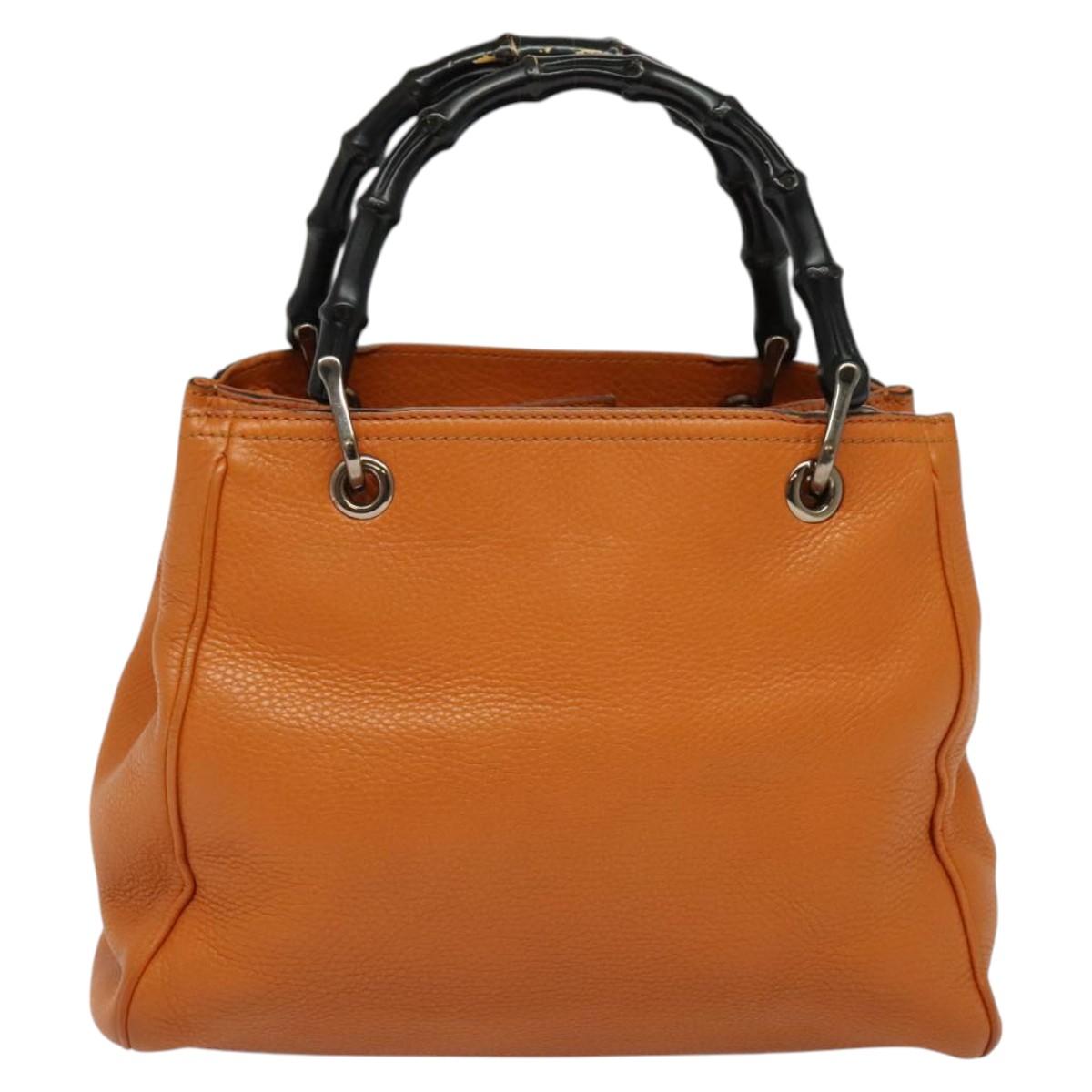 Gucci Bamboo, Orange, Leather, handbag