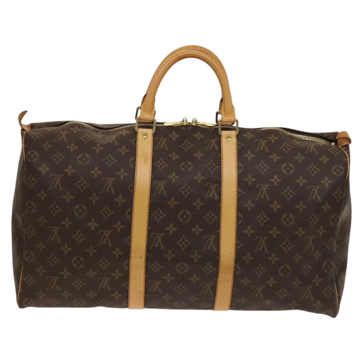 Louis Vuitton Keepall 50, Brown, Canvas, travel