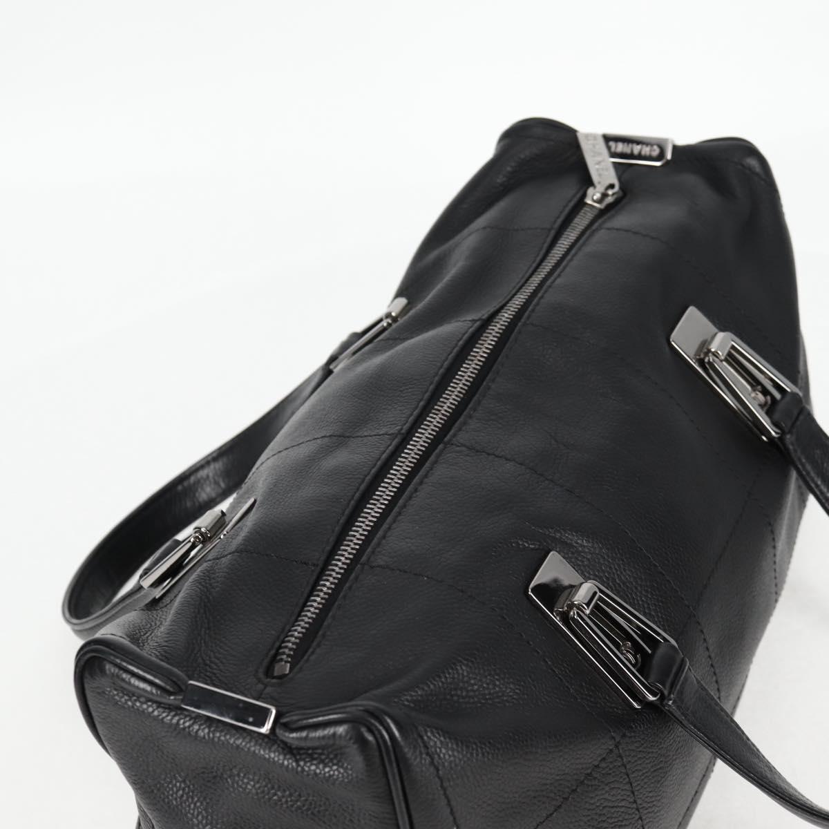 Chanel Chocolate bar, Black, Leather, handbag