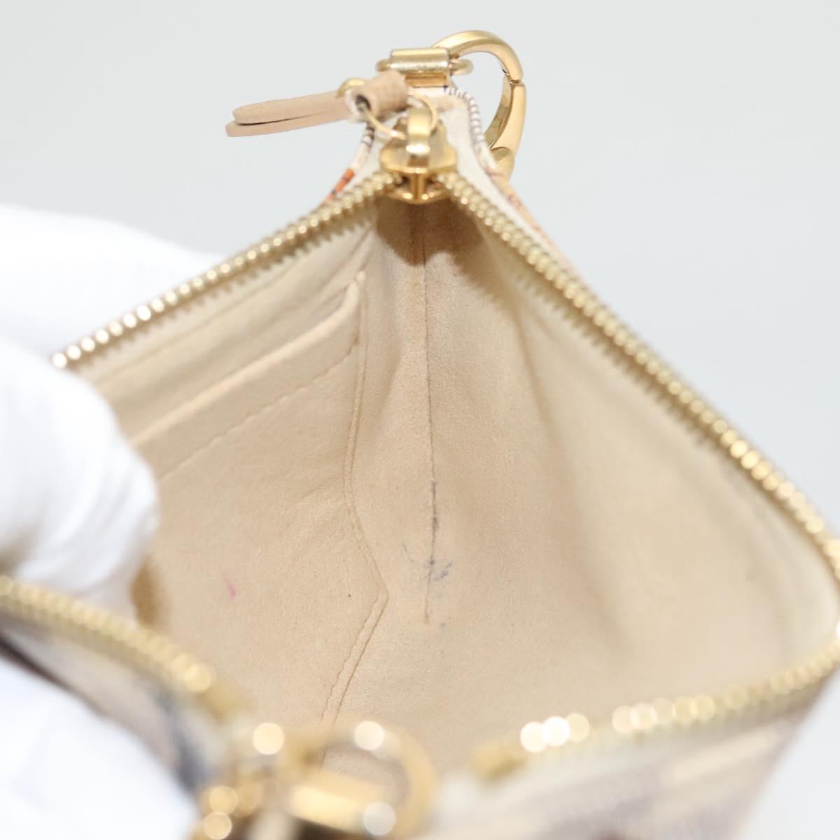 Louis Vuitton Pochette Accessoire, White, Canvas, clutch