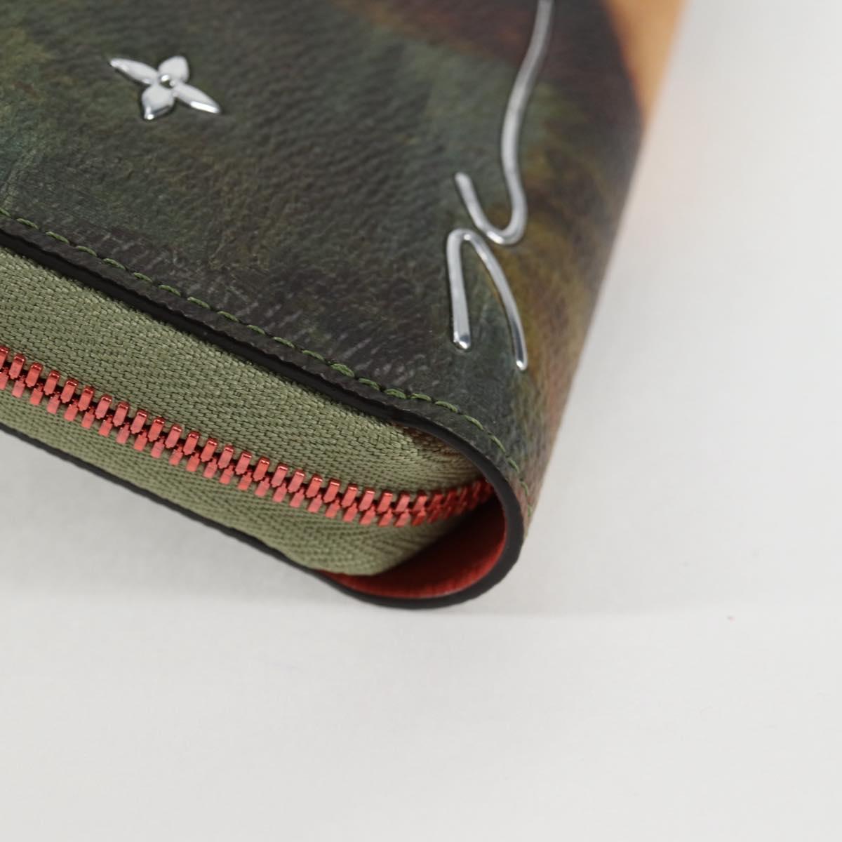 Louis Vuitton Portefeuille zippy, Green, Canvas, wallet