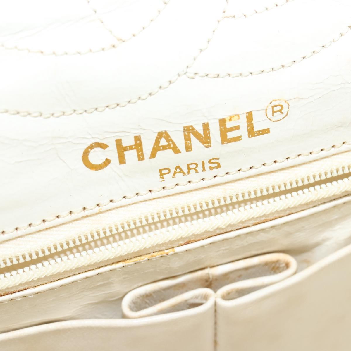Chanel Double flap, White, Leather, handbag