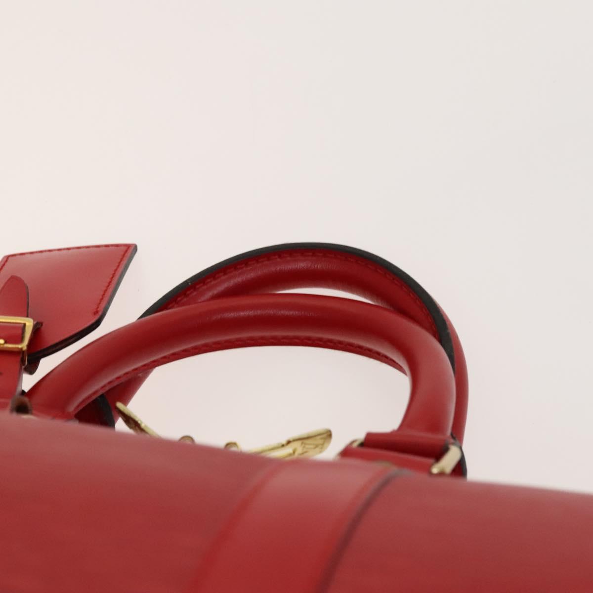 Louis Vuitton Keepall 45, Red, Leather, travel