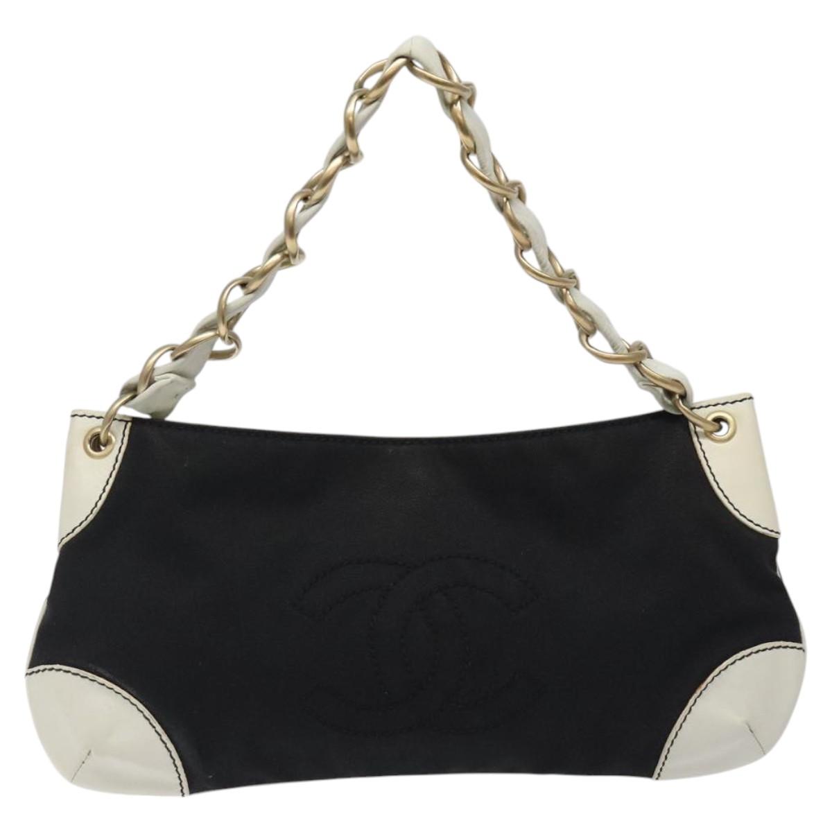 Chanel Coco Mark, Black, Canvas, shoulder
