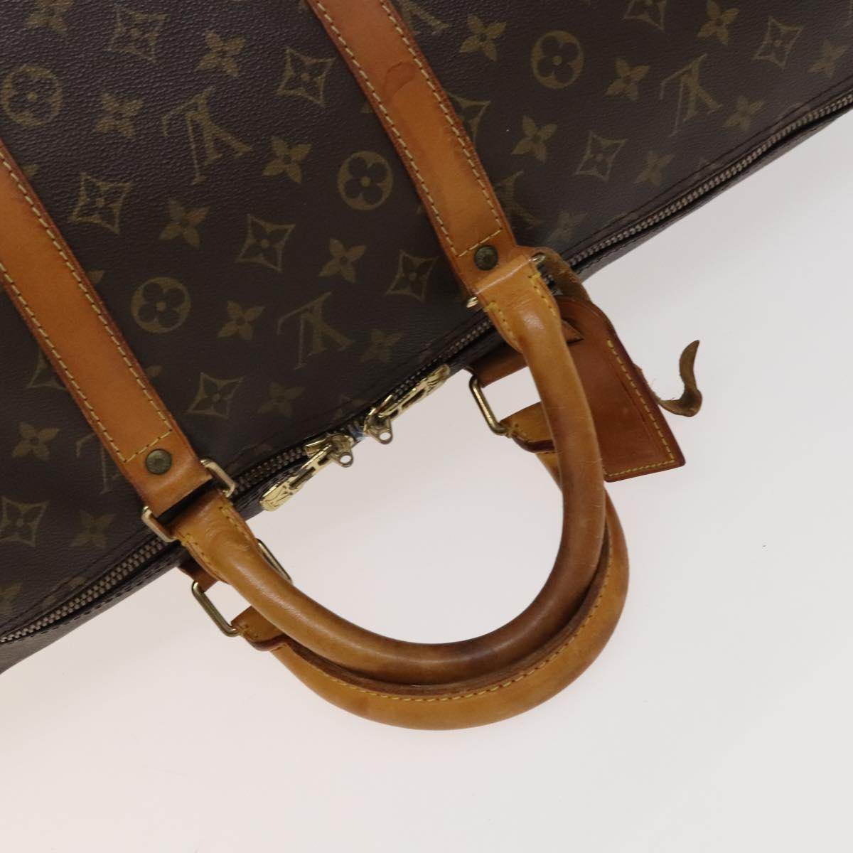 Louis Vuitton Keepall Bandouliere 55, Black, Canvas, travel