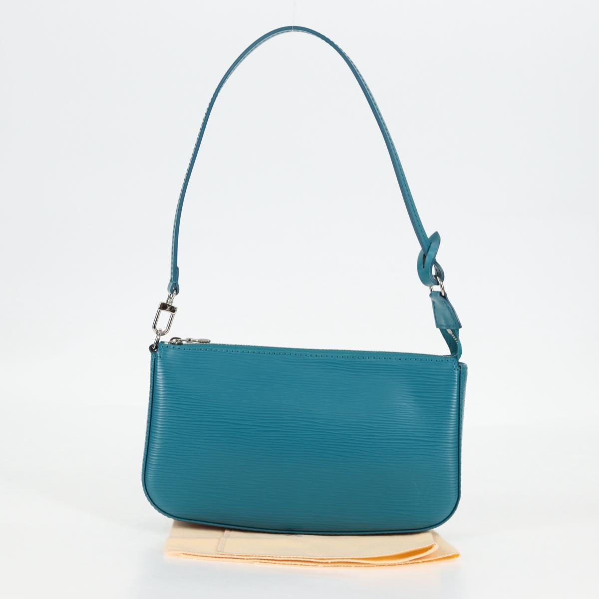 Louis Vuitton Pochette Accessoire, Blue, Leather, clutch