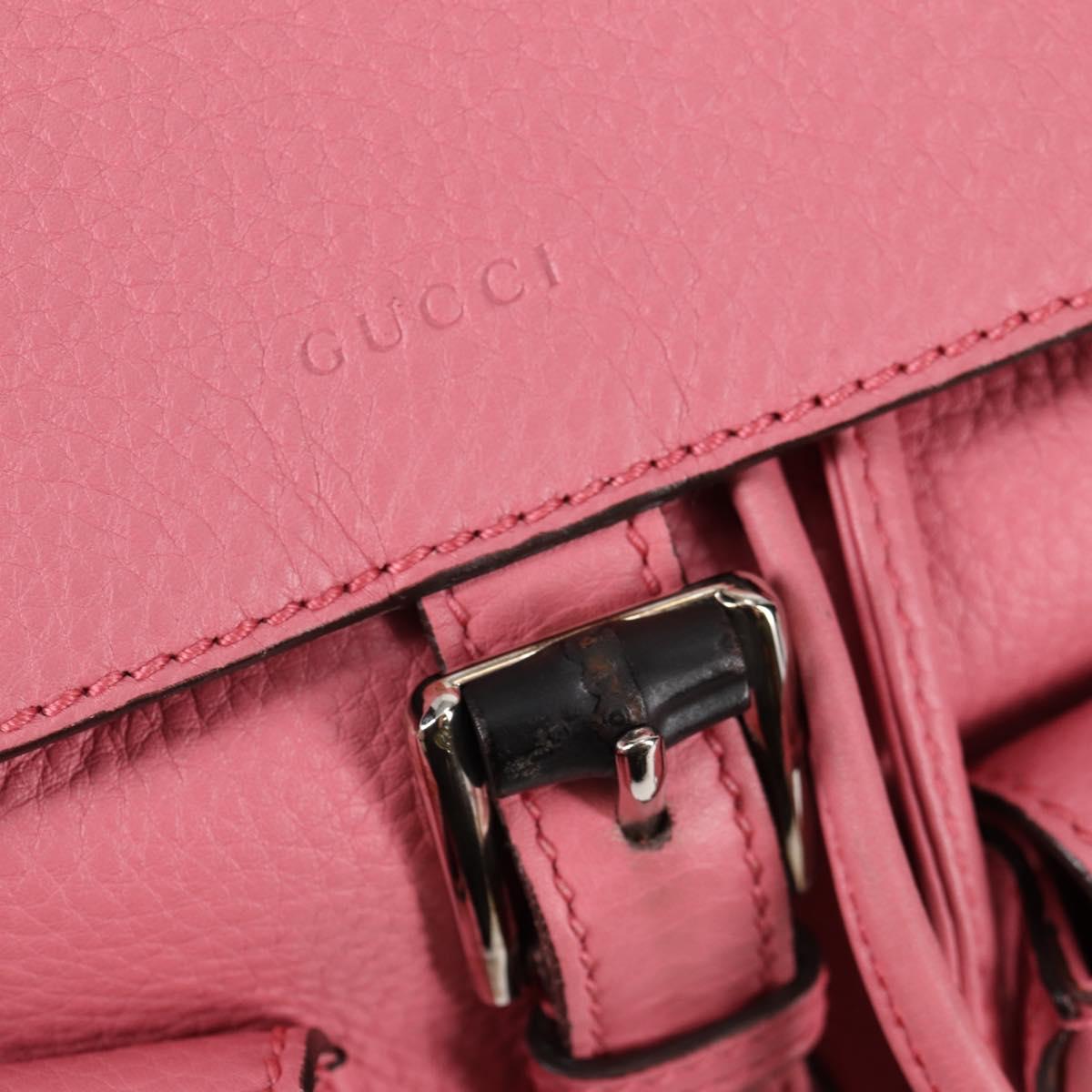 Gucci Bamboo, Pink, Leather, backpack