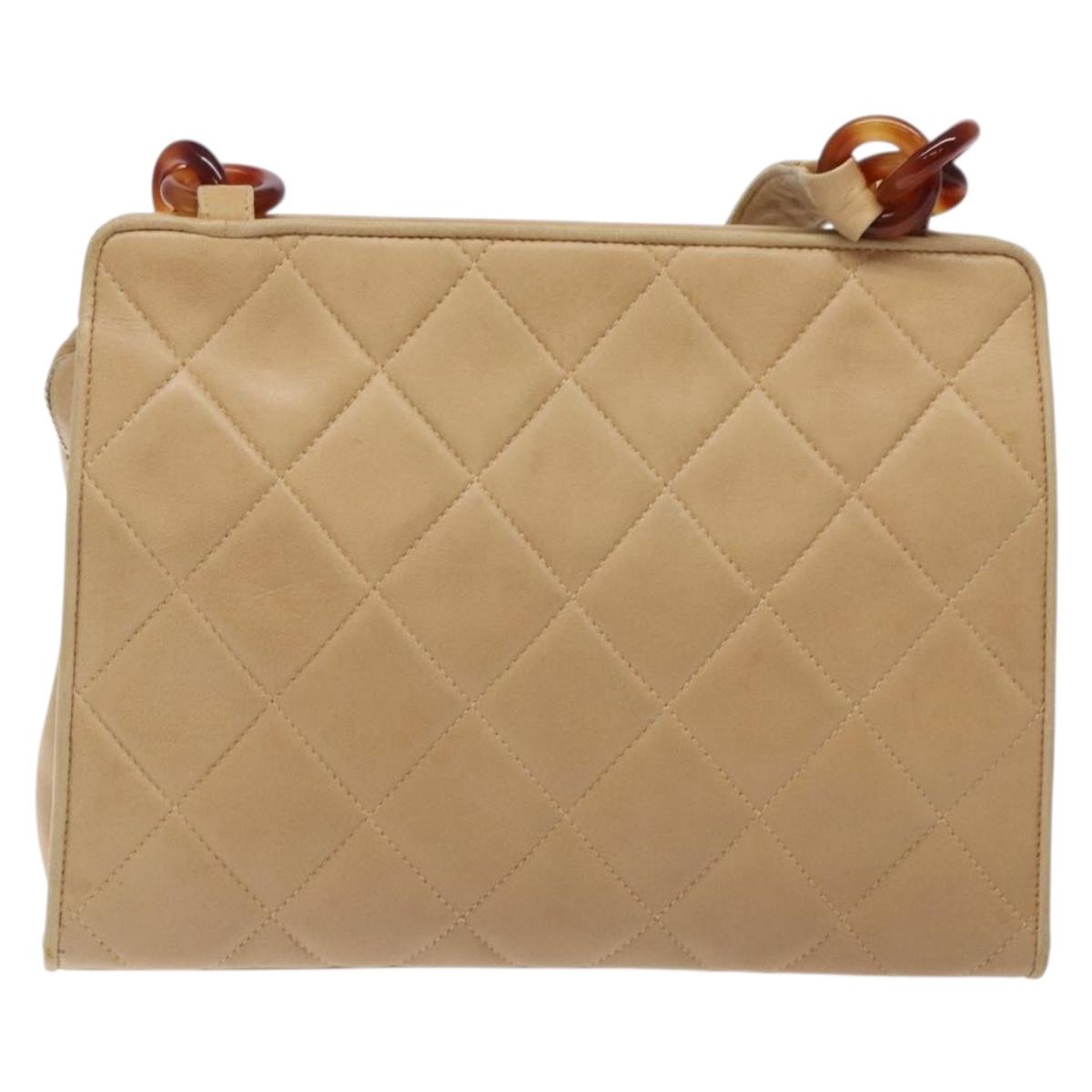 Chanel Camera, Beige, Leather, shoulder