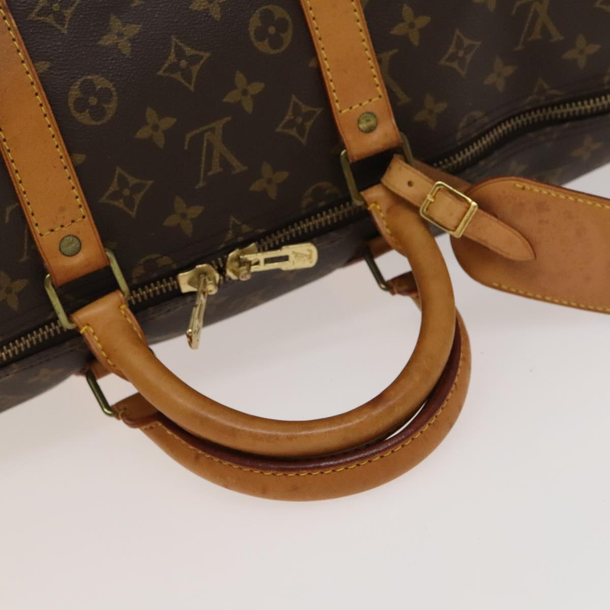 Louis Vuitton Keepall 55, Brown, "CANVAS, LEATHER", travel