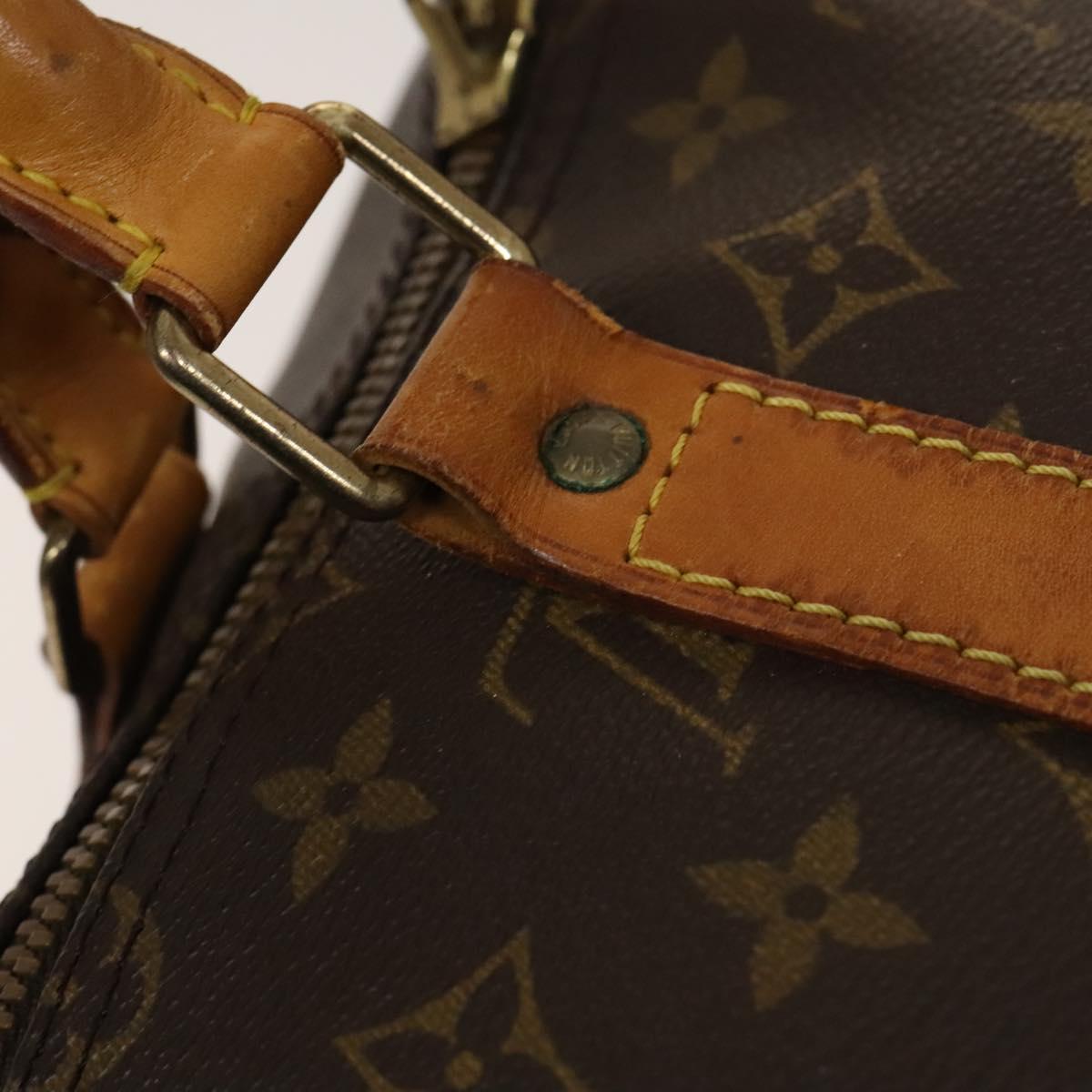 Louis Vuitton Keepall Bandouliere 55, Black, Canvas, travel