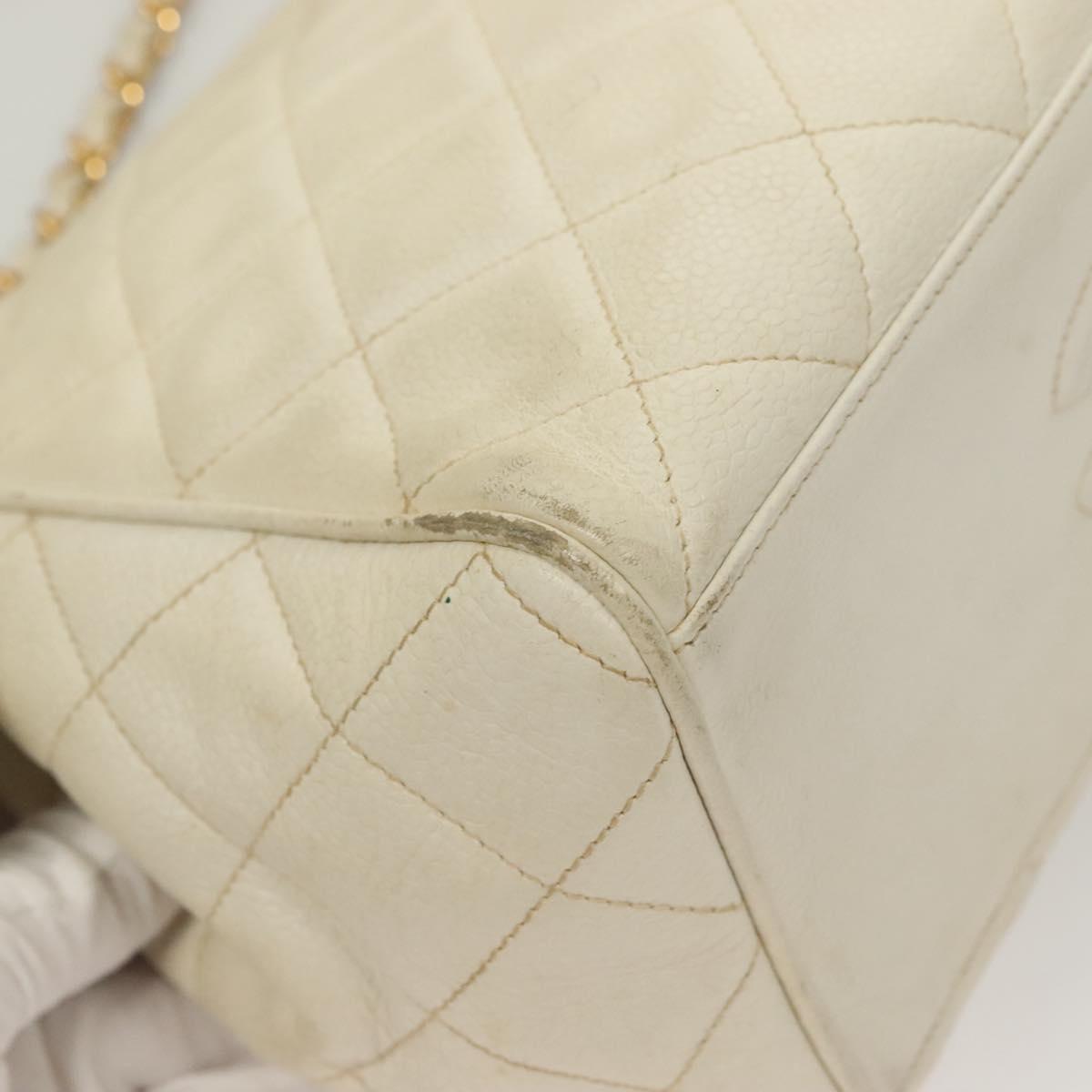 Chanel, White, Leather, shoulder