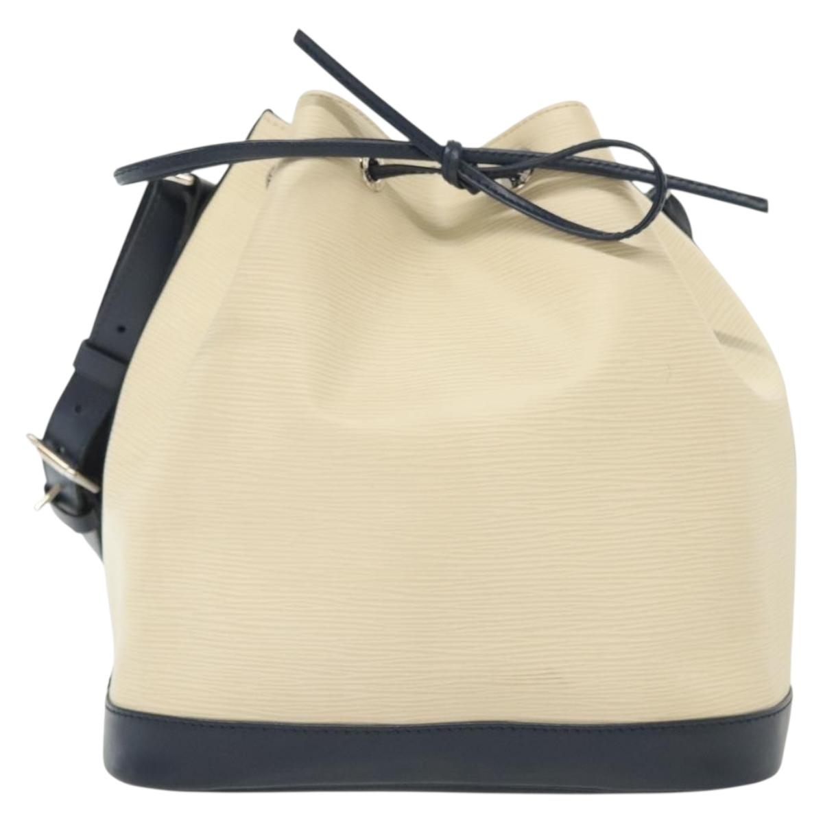 Louis Vuitton Petit Noé, White, Leather, shoulder