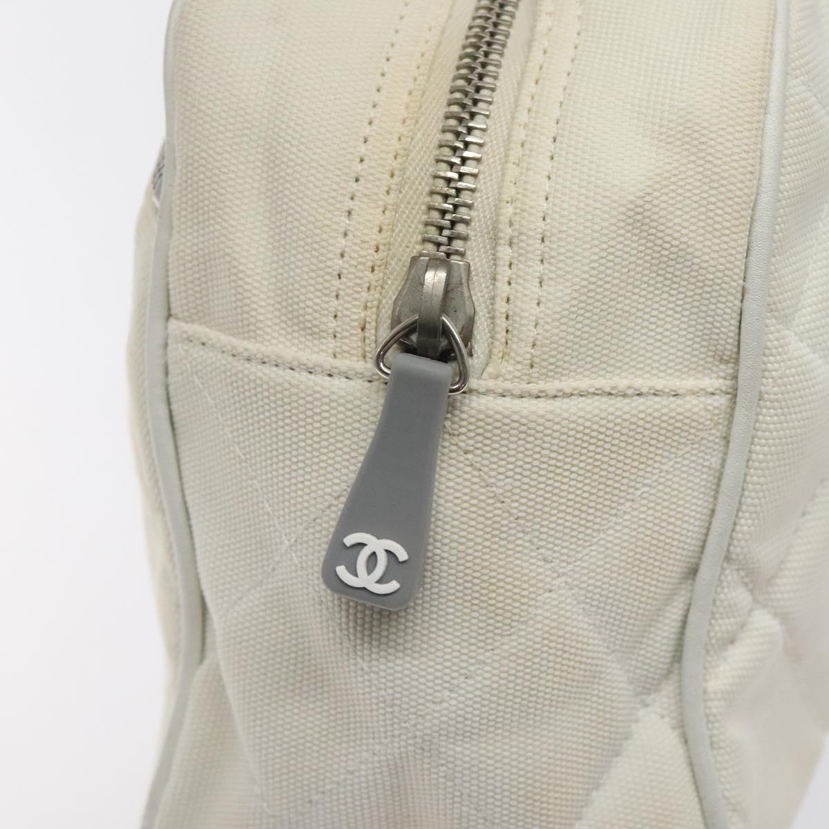 Chanel Chanel, White, Canvas, handbag