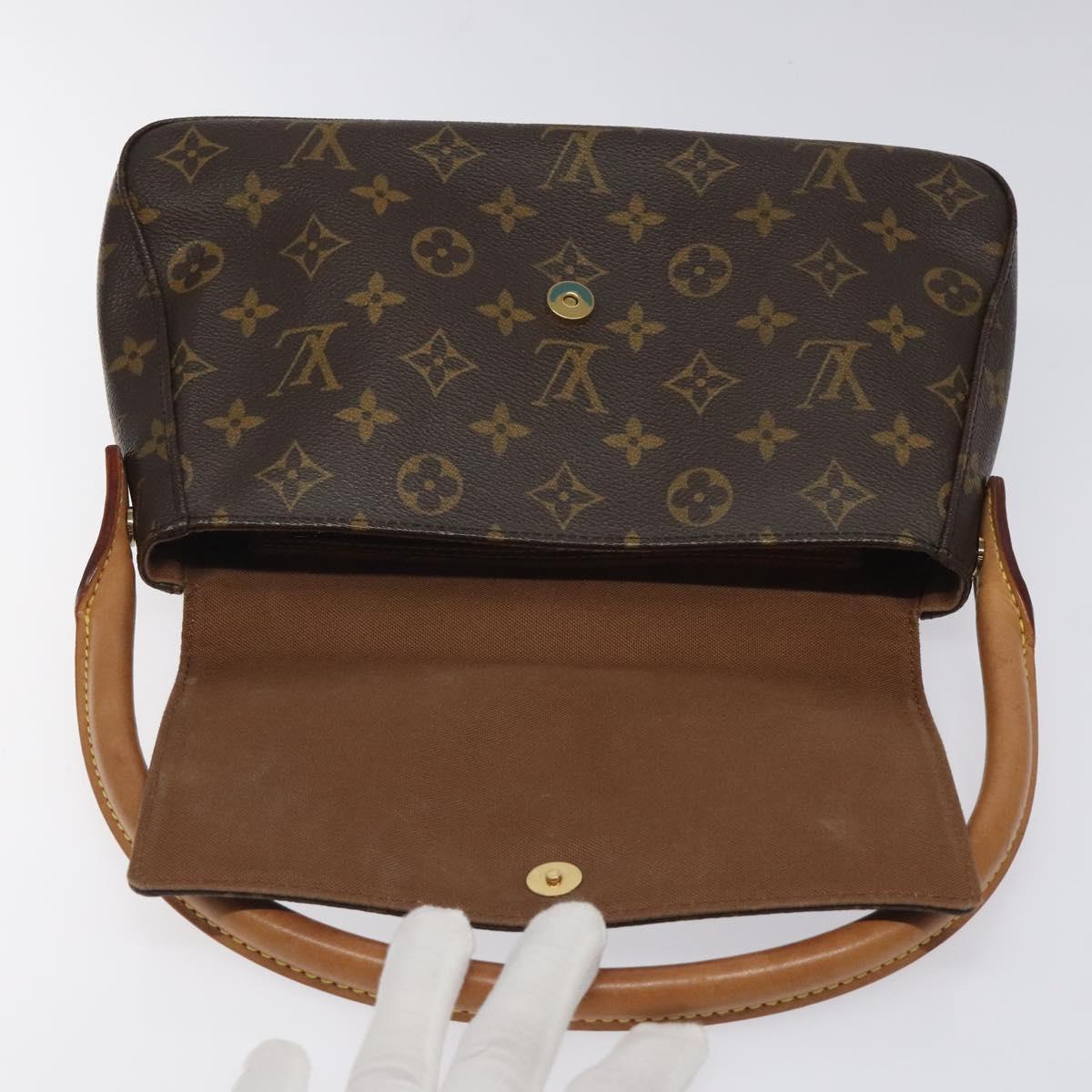 Louis Vuitton Mini looping, Brown, Canvas, shoulder