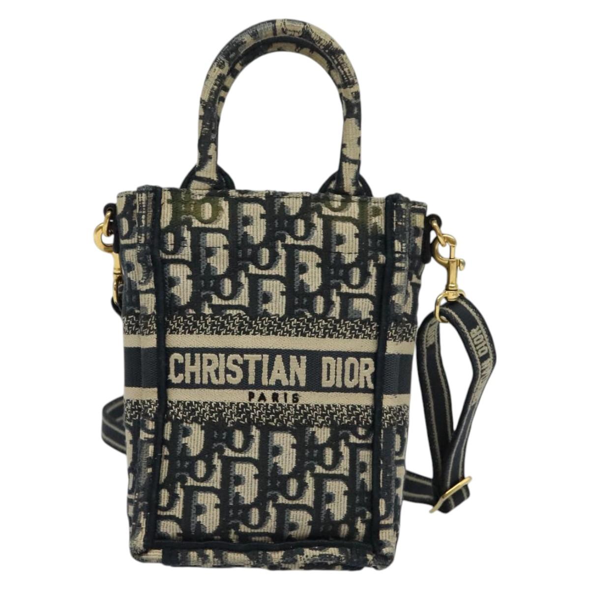 Dior Book Tote, Navy, Canvas, handbag