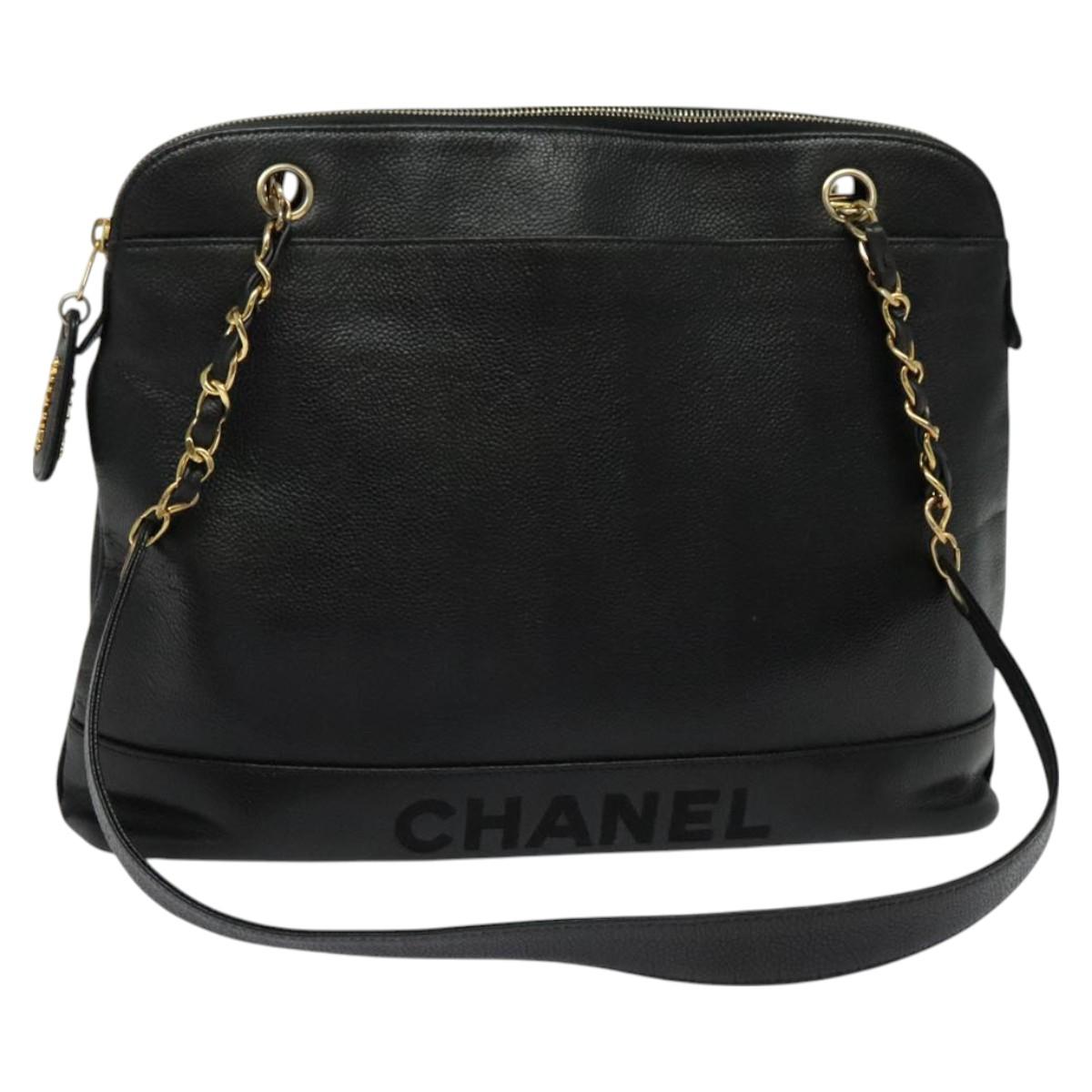 Chanel Cc, Black, Leather, shoulder
