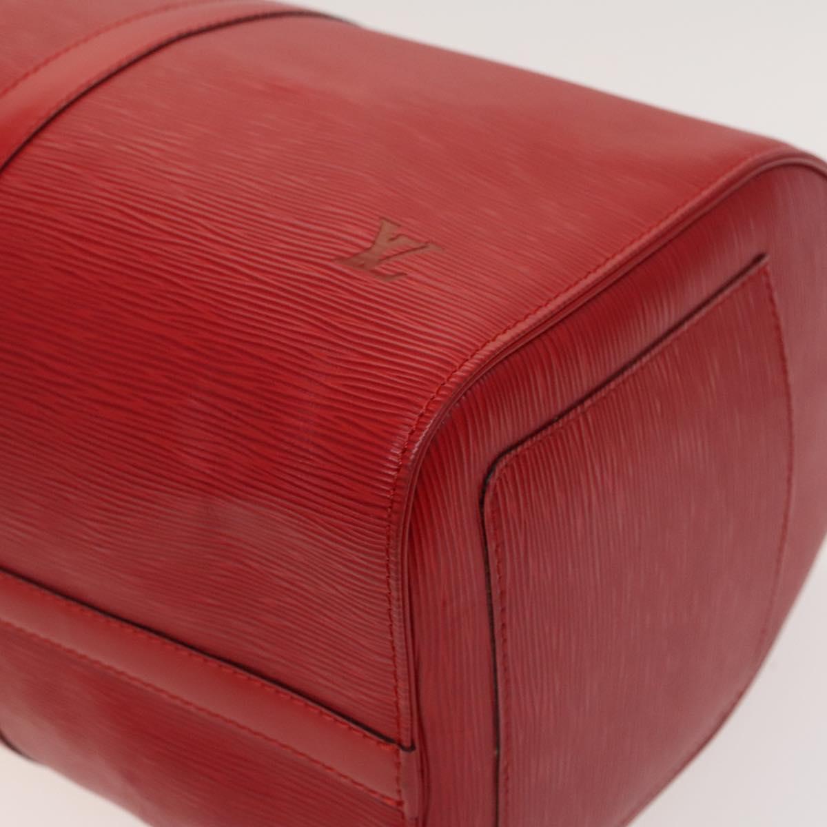 Louis Vuitton Keepall 45, Red, Leather, travel