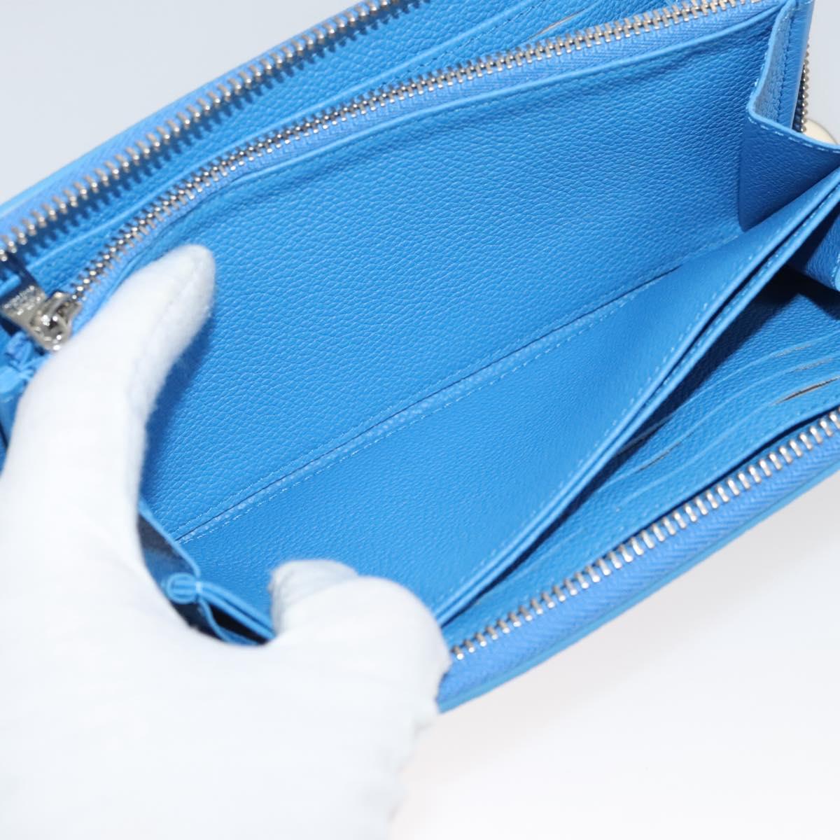 Louis Vuitton Portefeuille zippy, Blue, Leather, wallet