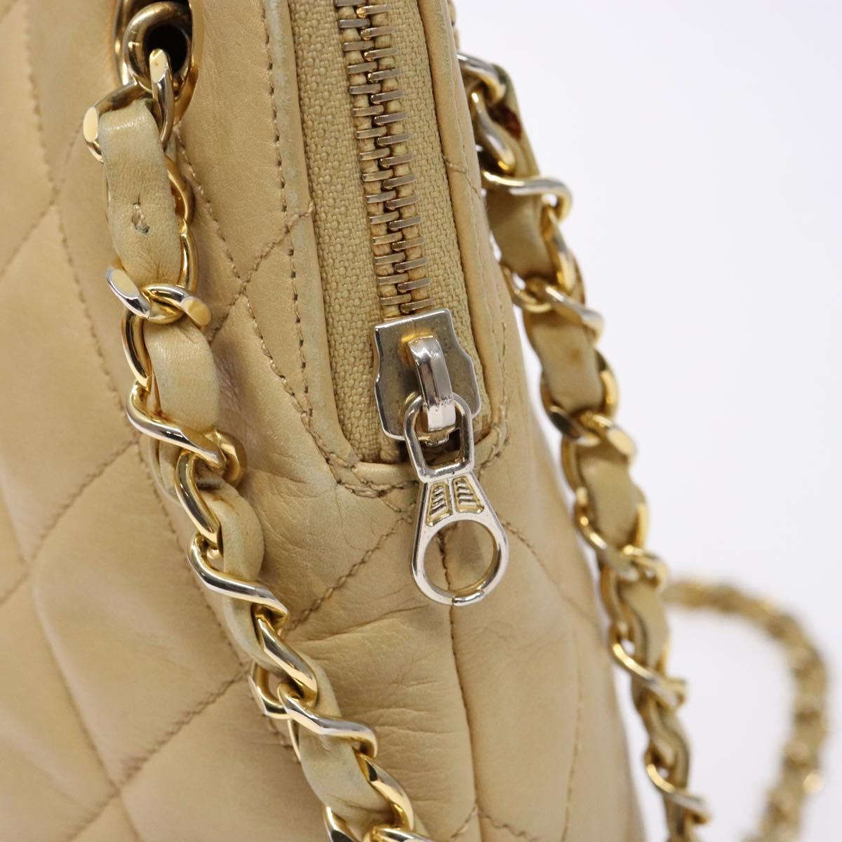 Chanel Quilted, Beige, Leather, shoulder
